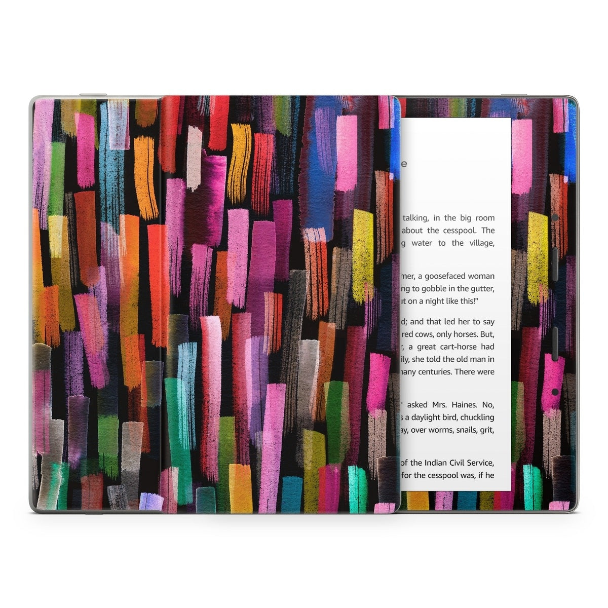 Colorful Brushstrokes Black - Amazon Kindle Skin