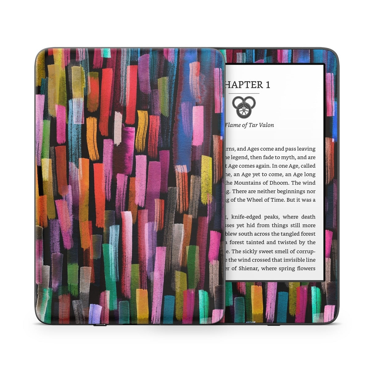 Colorful Brushstrokes Black - Amazon Kindle Skin