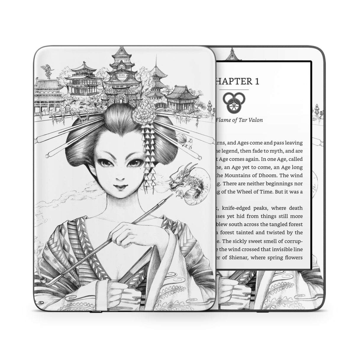 Geisha Sketch - Amazon Kindle Skin
