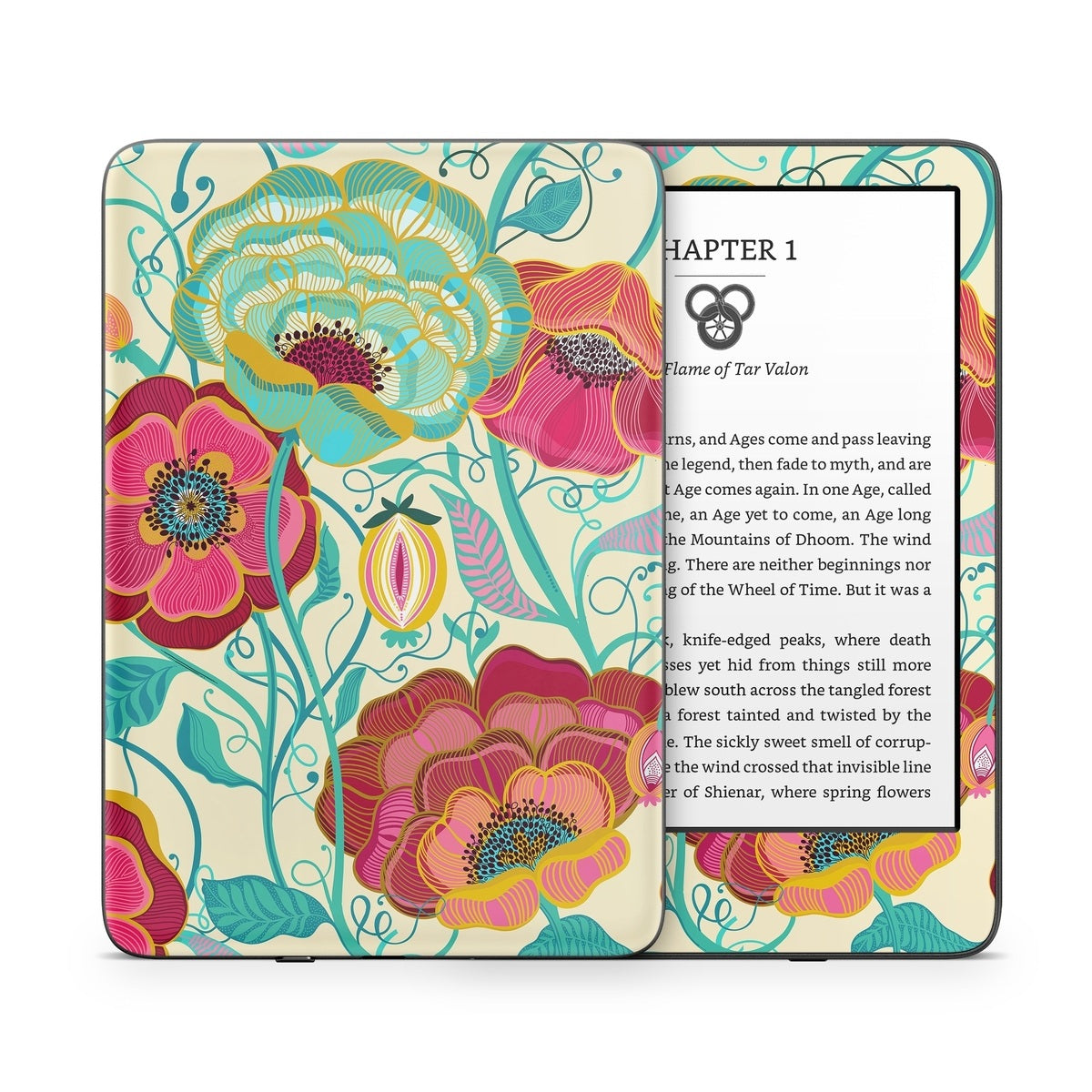 Golden Flowers - Amazon Kindle Skin