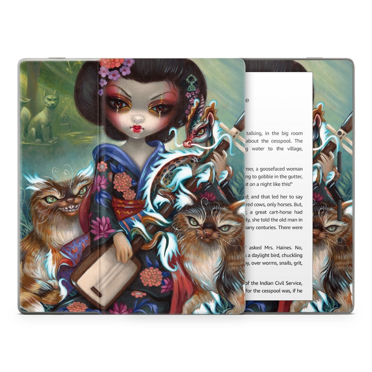 Kirin and Bakeneko - Amazon Kindle Skin