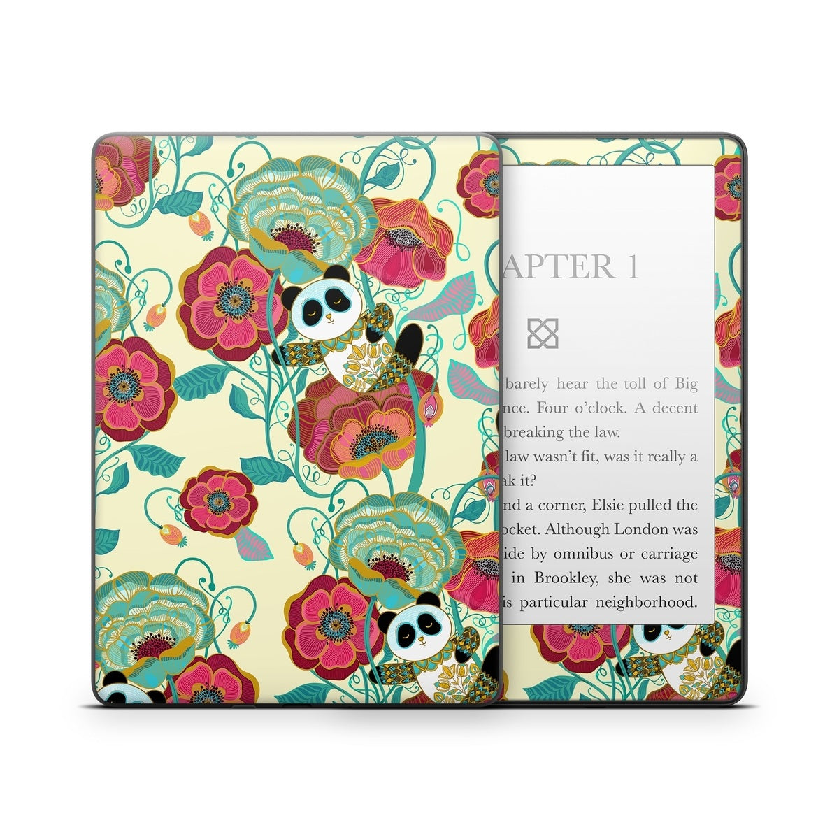 Panda Flowers - Amazon Kindle Skin