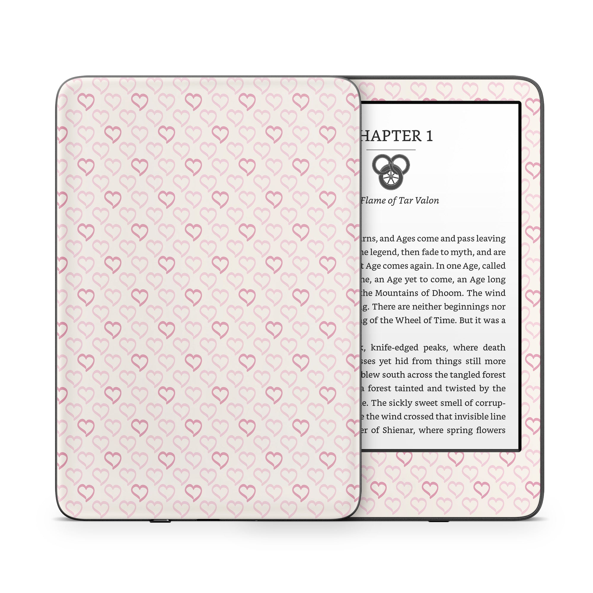 Patterned Hearts - Amazon Kindle Skin