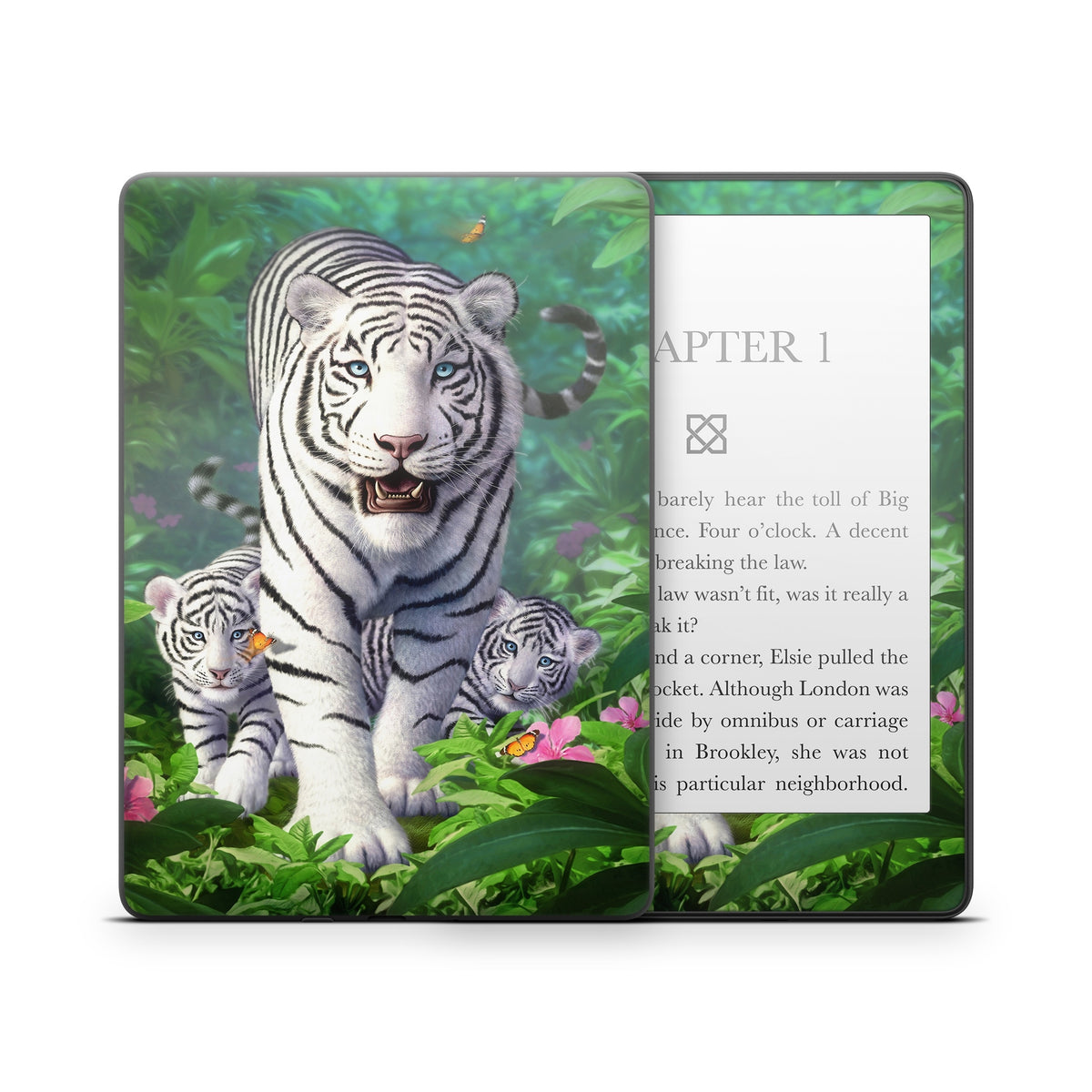 White Tigers - Amazon Kindle Skin