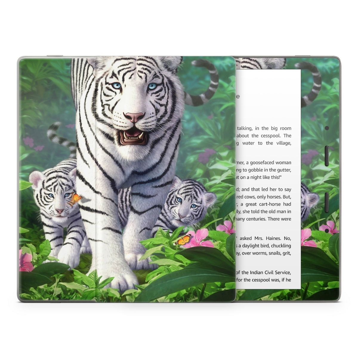 White Tigers - Amazon Kindle Skin