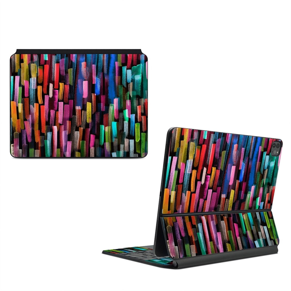 Colorful Brushstrokes Black - Apple Magic Keyboard for iPad Skin