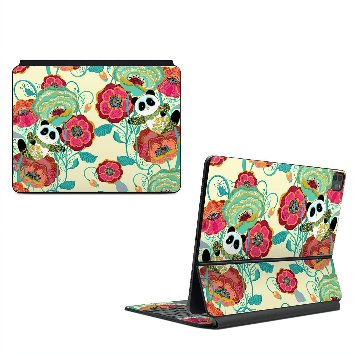 Panda Flowers - Apple Magic Keyboard for iPad Skin