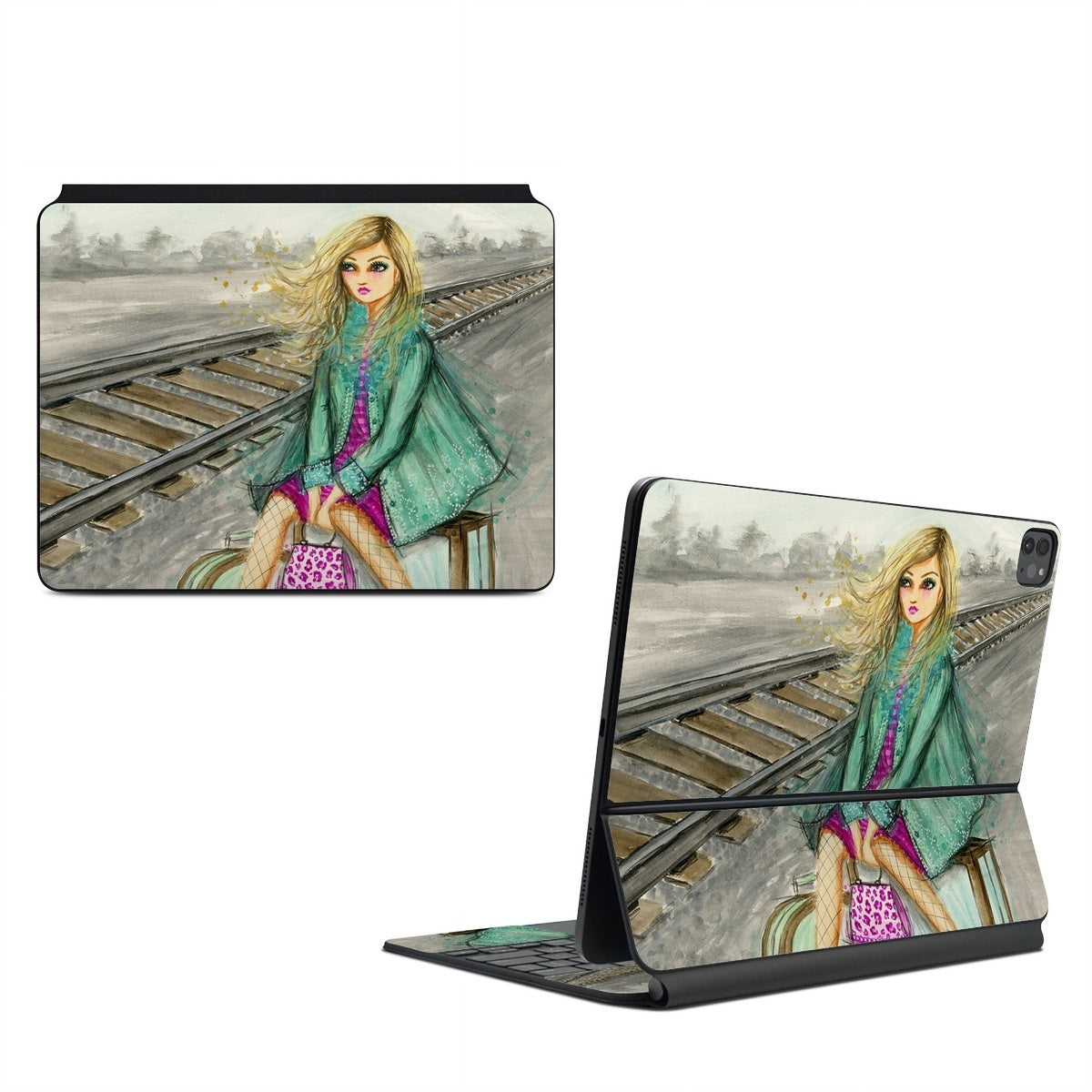 Lulu Waiting by the Train Tracks - Apple Magic Keyboard for iPad Skin