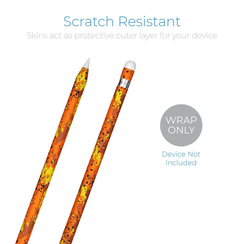 Digital Orange Camo - Apple Pencil Skin