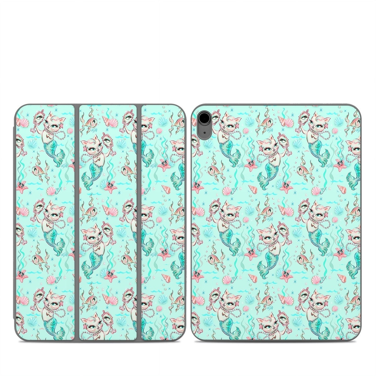 Merkittens with Pearls Aqua - Apple Smart Folio Skin