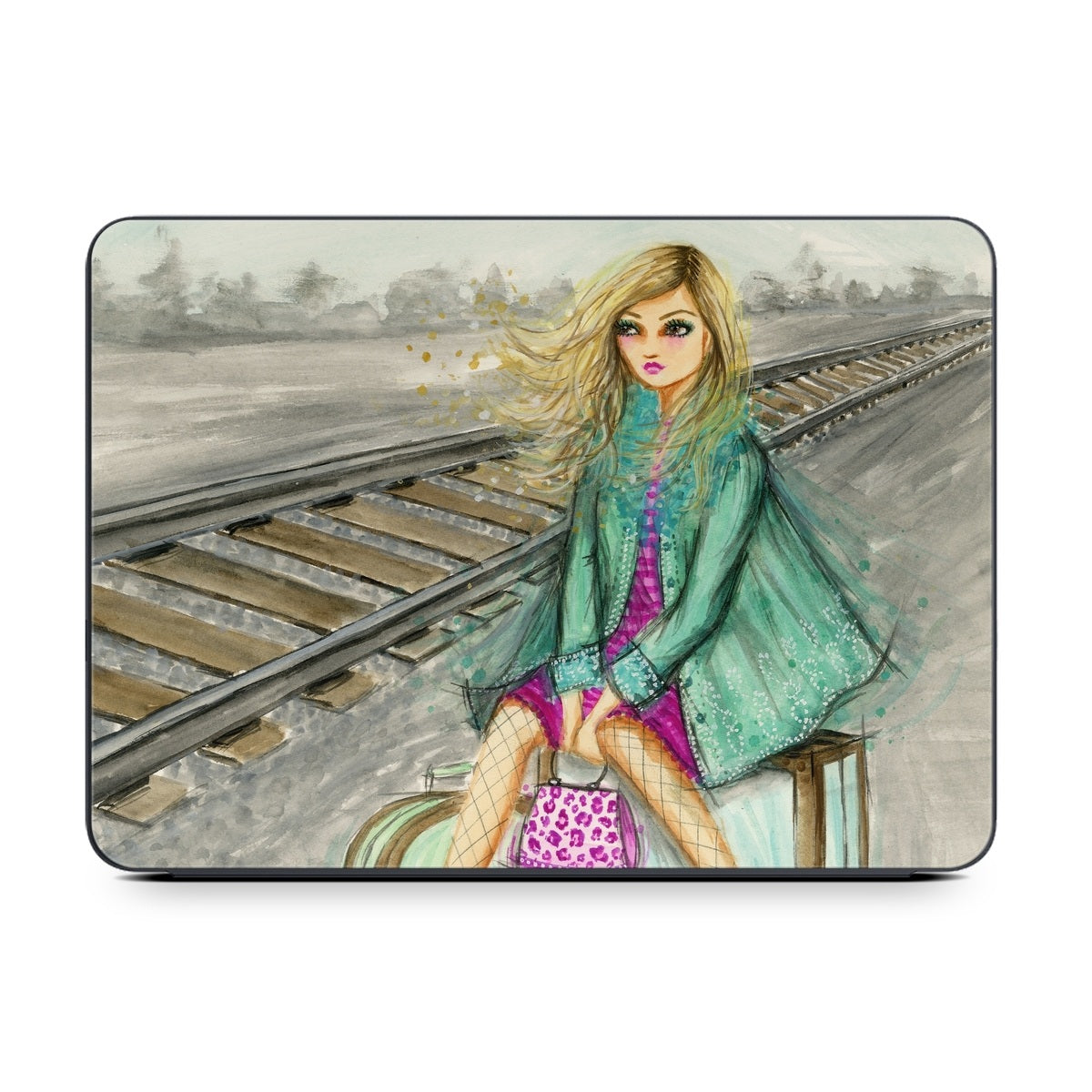 Lulu Waiting by the Train Tracks - Apple Smart Keyboard Folio Skin