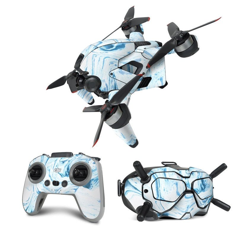 Azul Marble - DJI FPV Combo Skin - Marble Collection - DecalGirl