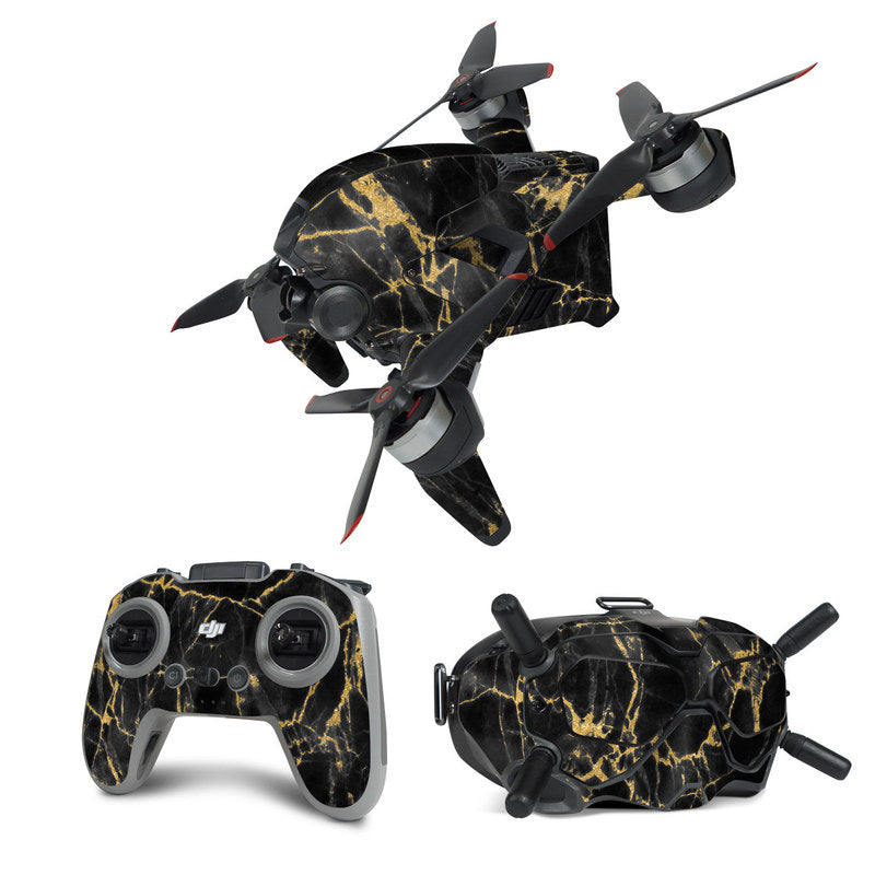 Black Gold Marble - DJI FPV Combo Skin