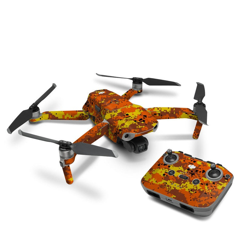 Digital Orange Camo - DJI Mavic Air 2 Skin