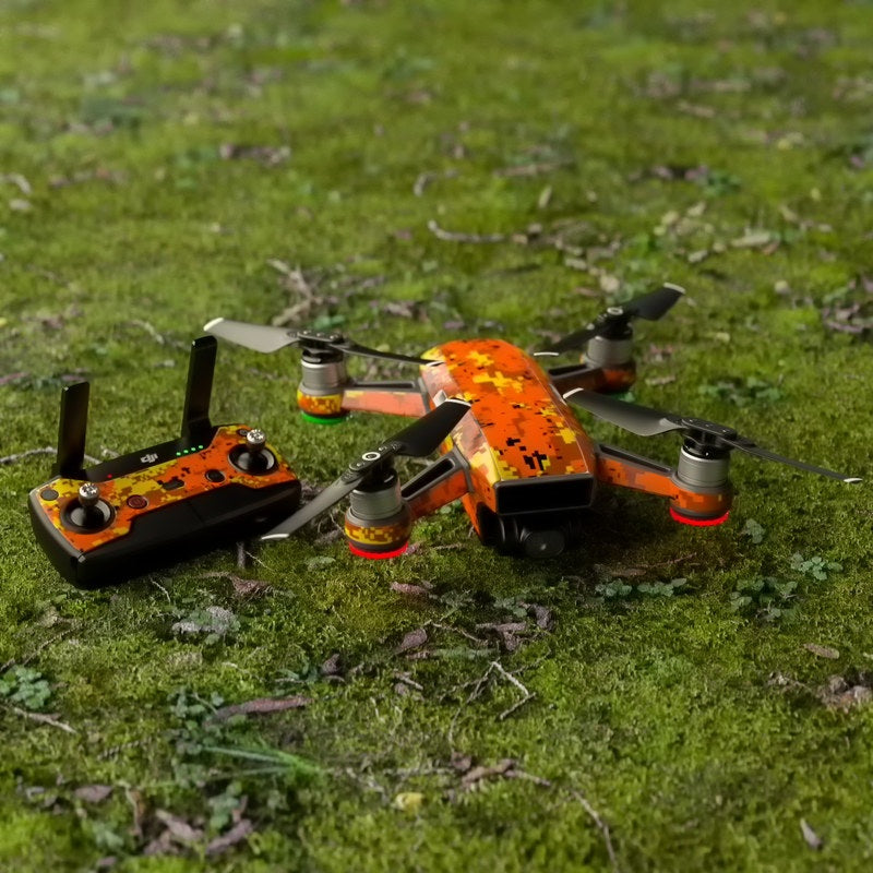 Digital Orange Camo - DJI Spark Skin