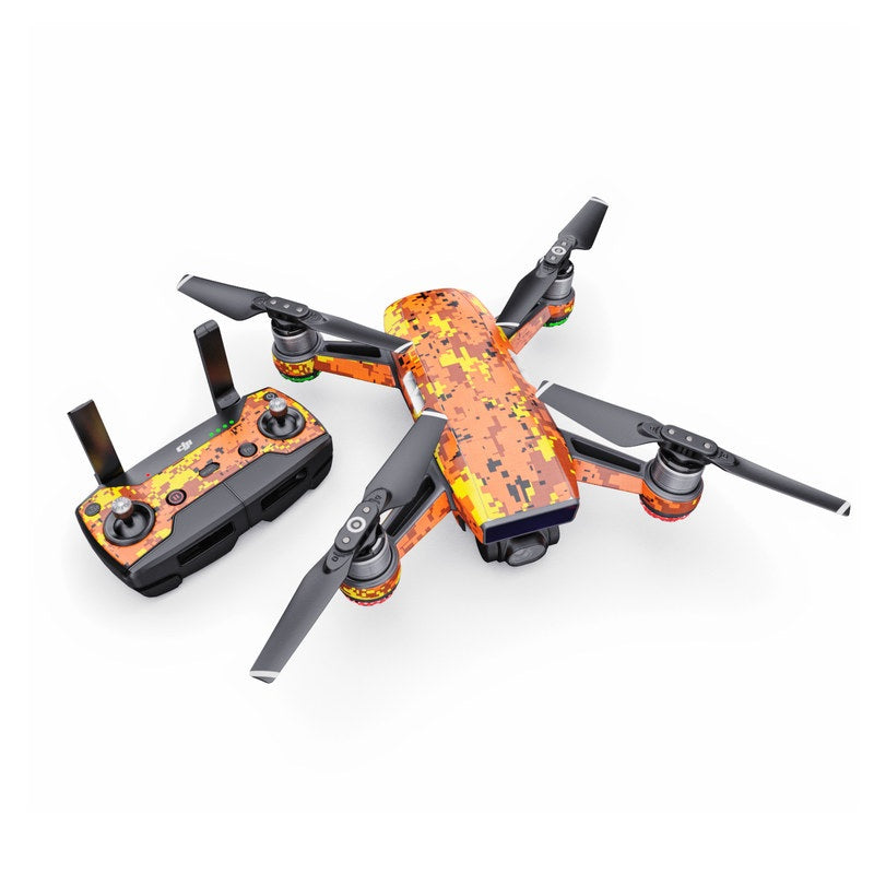 Digital Orange Camo - DJI Spark Skin