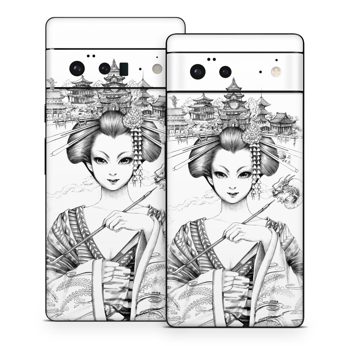 Geisha Sketch - Google Pixel 6 Skin