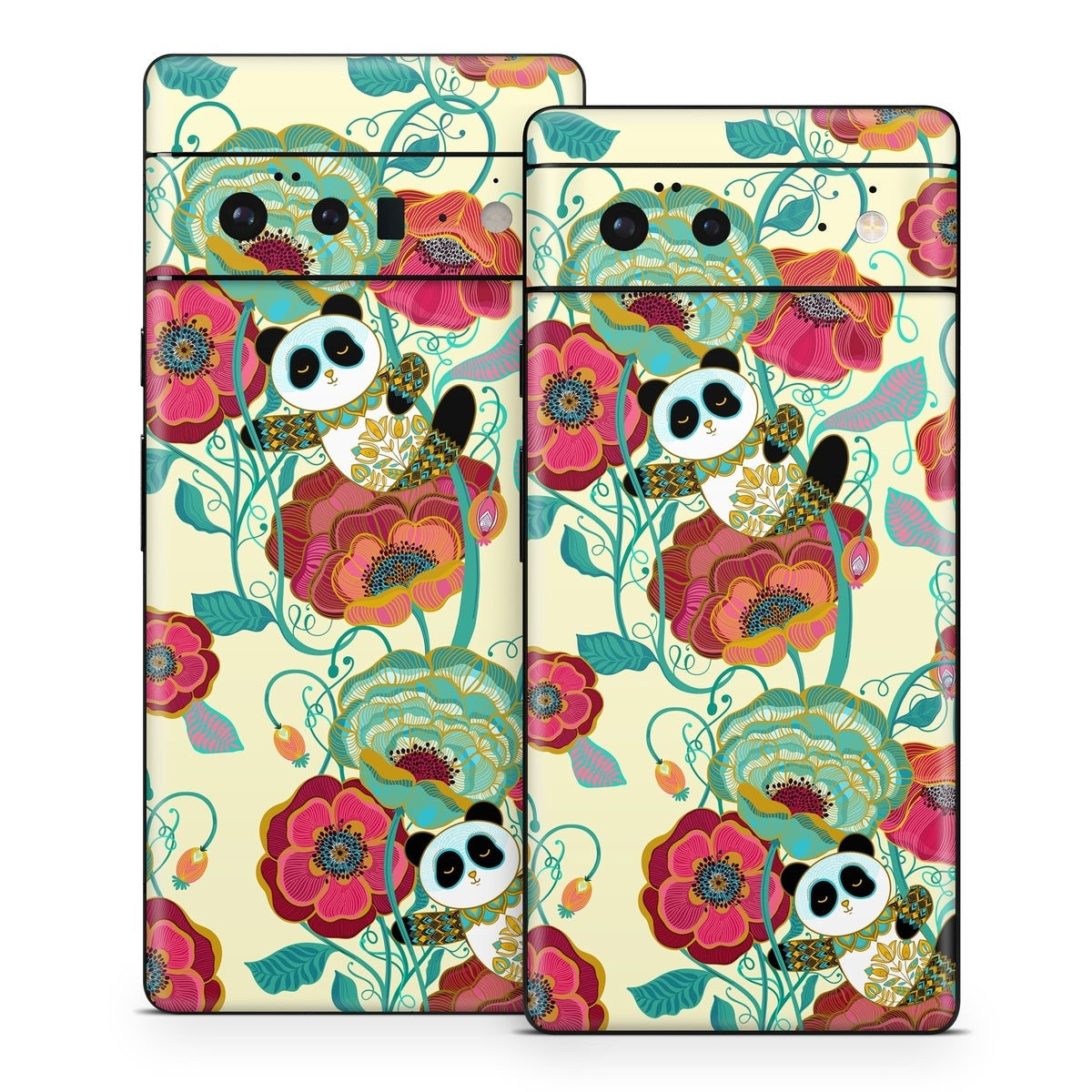 Panda Flowers - Google Pixel 6 Skin