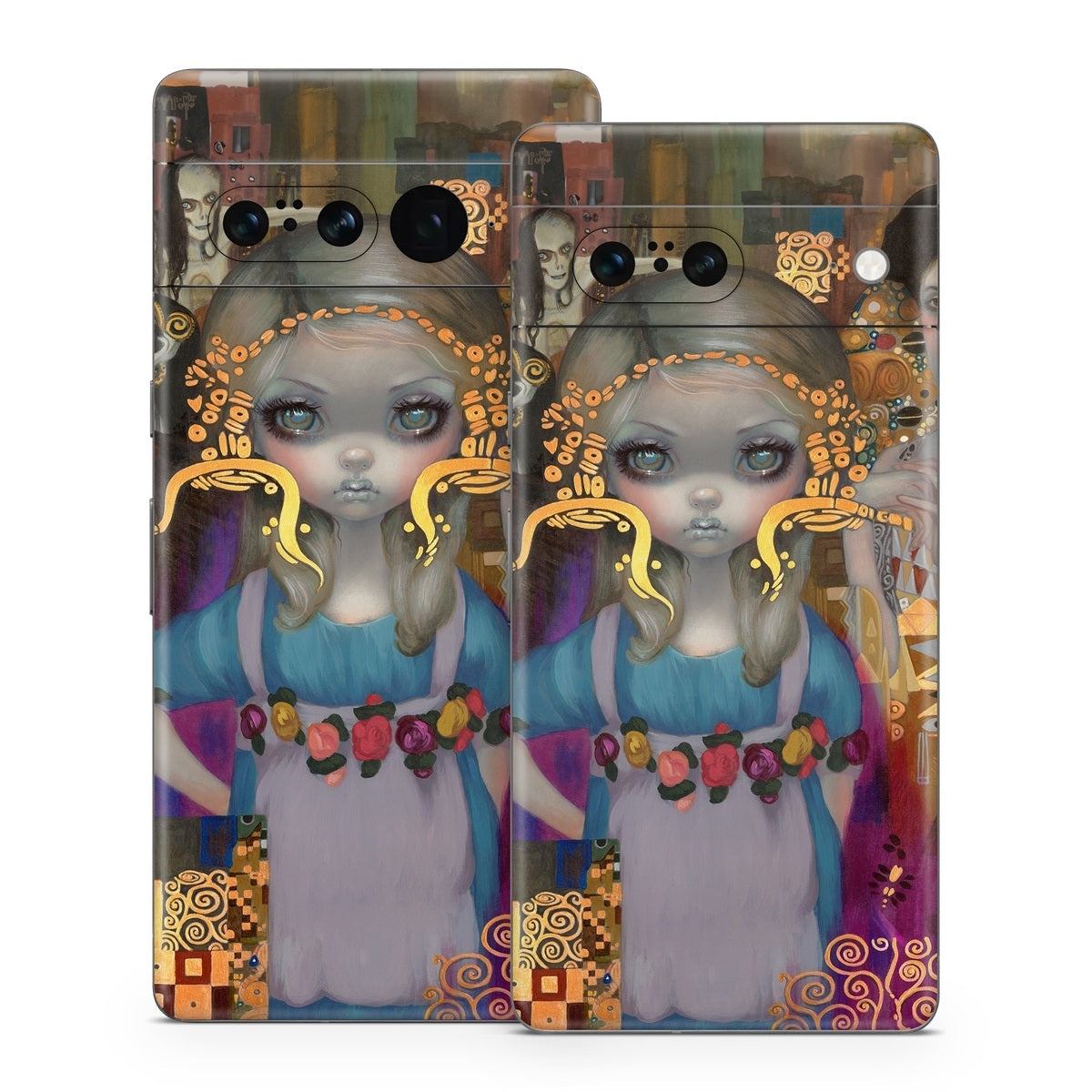 Alice in a Klimt Dream - Google Pixel 7 Skin