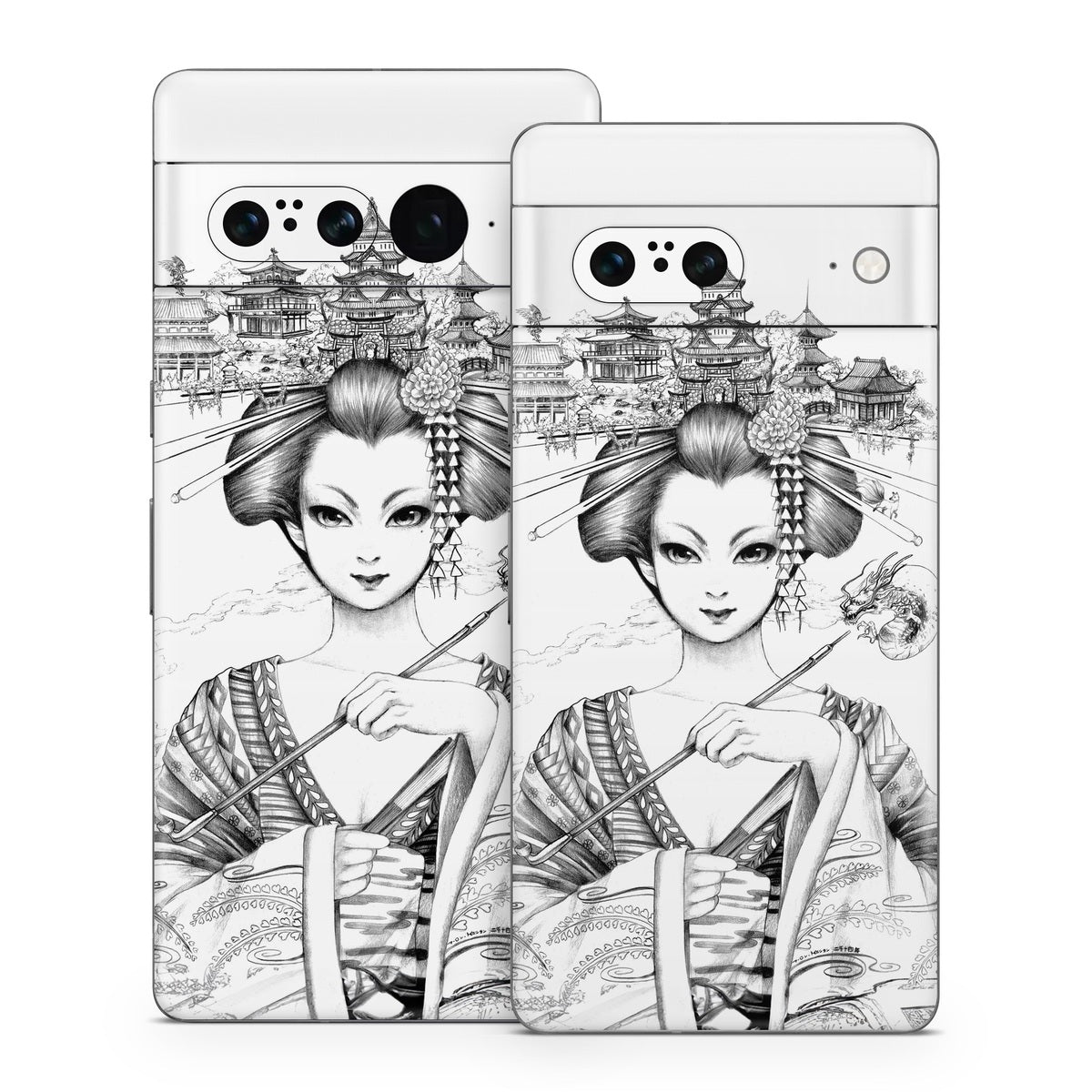 Geisha Sketch - Google Pixel 7 Skin