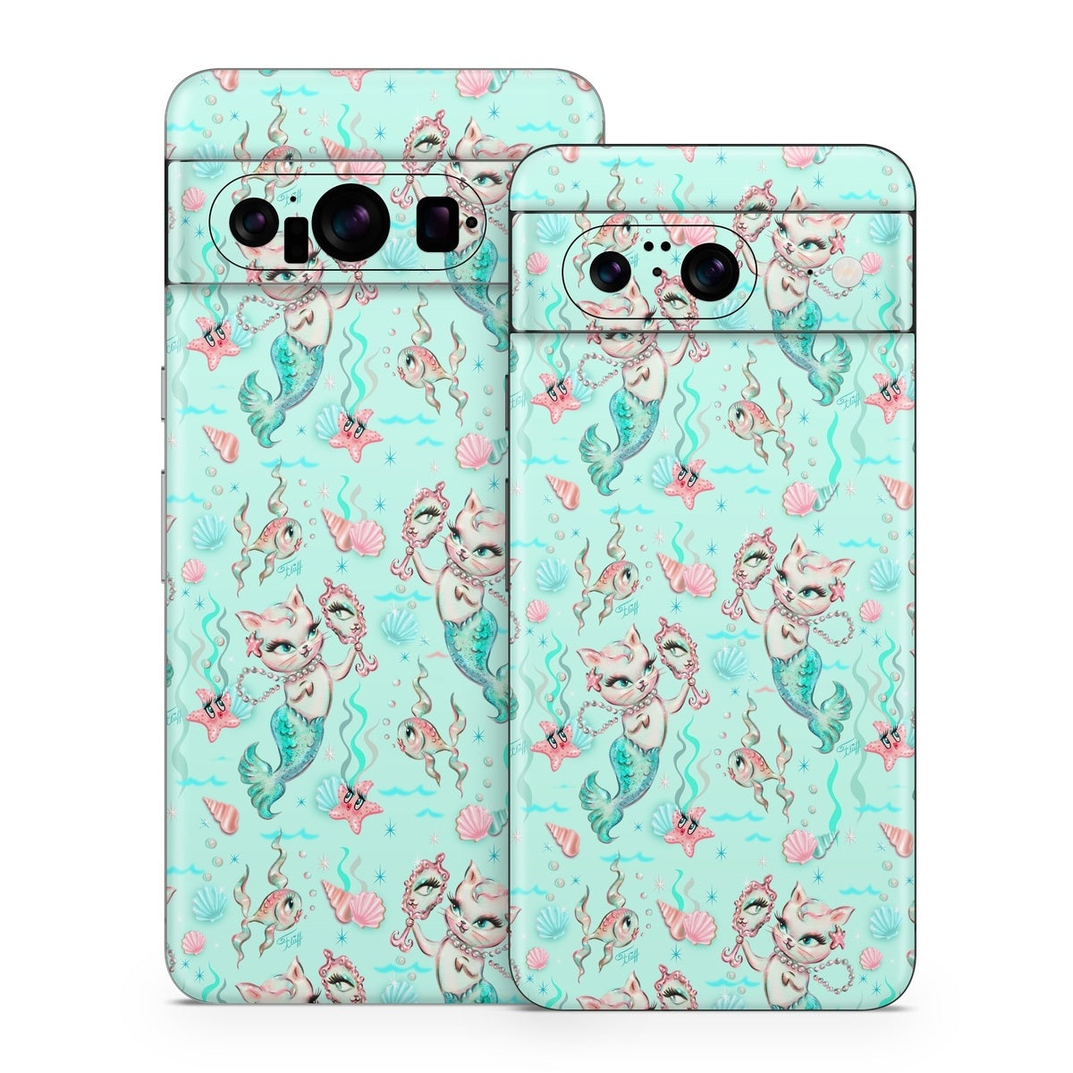 Merkittens with Pearls Aqua - Google Pixel 8 Skin