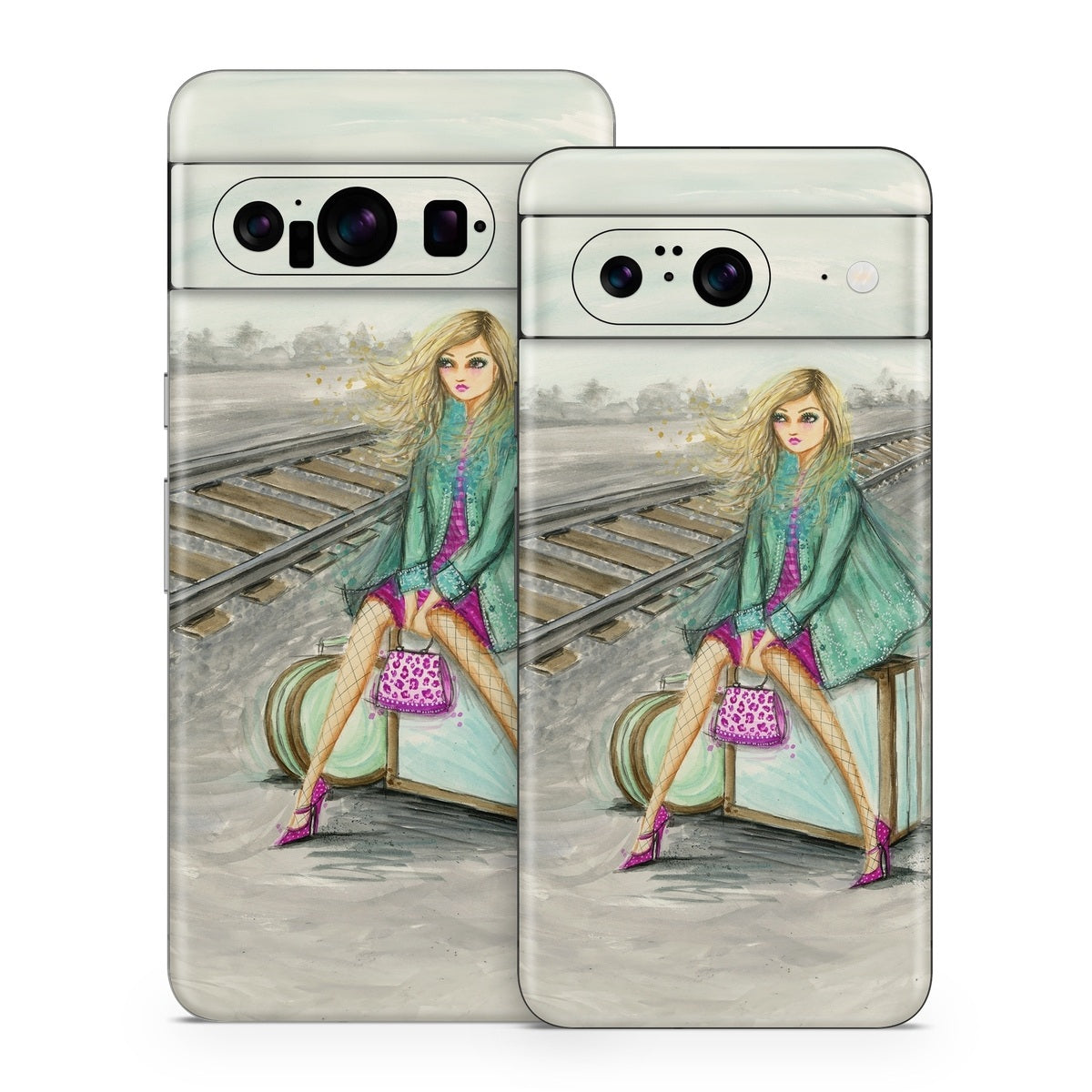 Lulu Waiting by the Train Tracks - Google Pixel 8 Skin