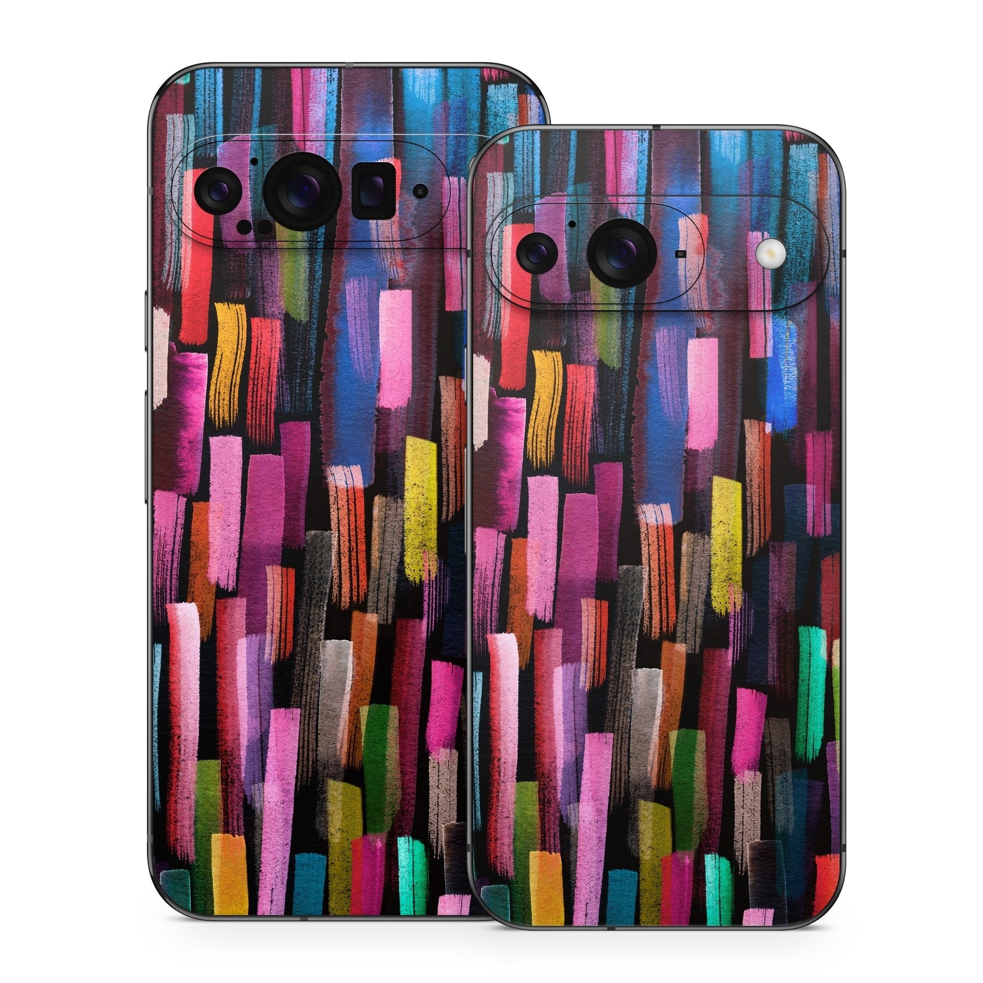 Colorful Brushstrokes Black - Google Pixel 9 Skin