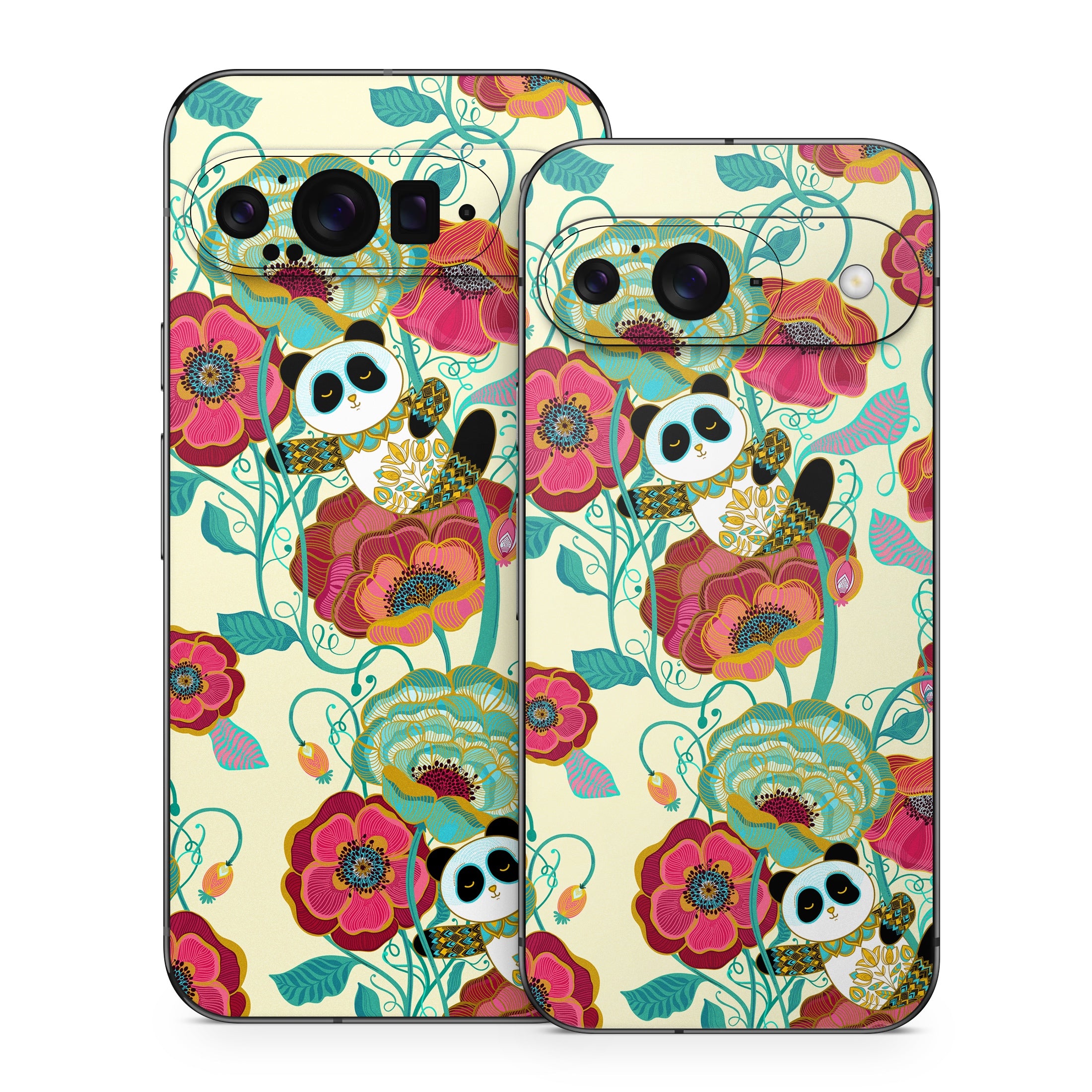 Panda Flowers - Google Pixel 9 Skin