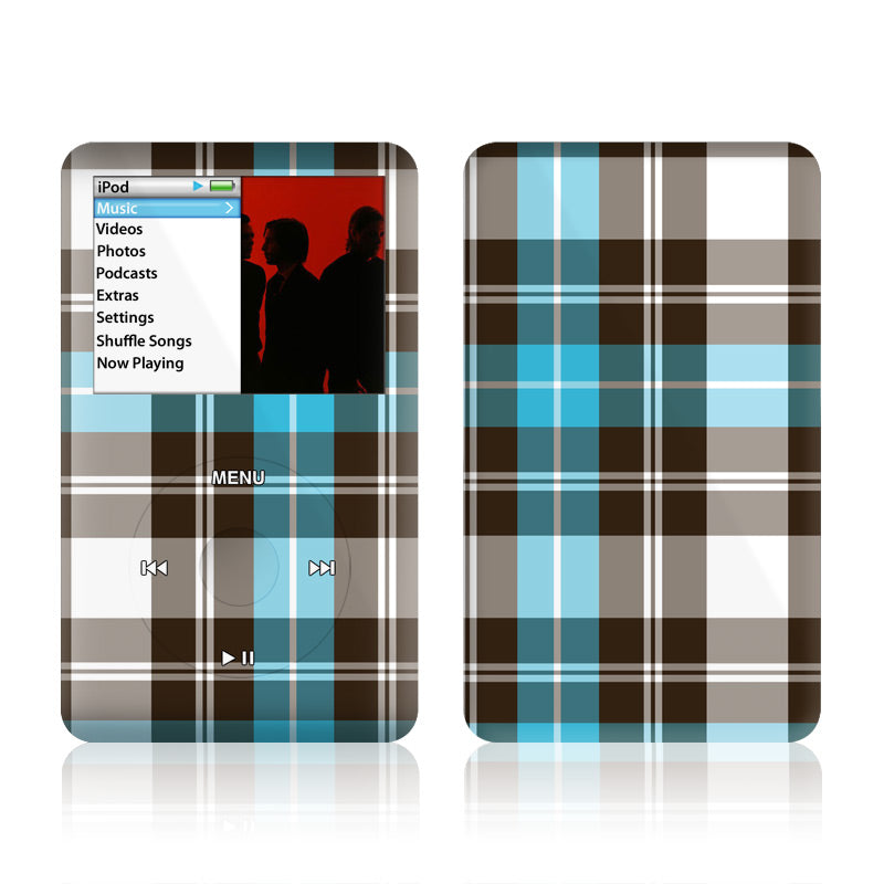 Turquoise Plaid - iPod Classic Skin