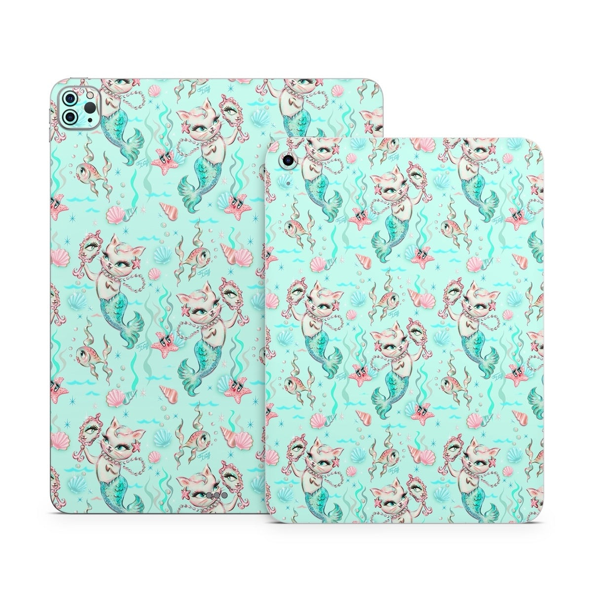 Merkittens with Pearls Aqua - Apple iPad Skin