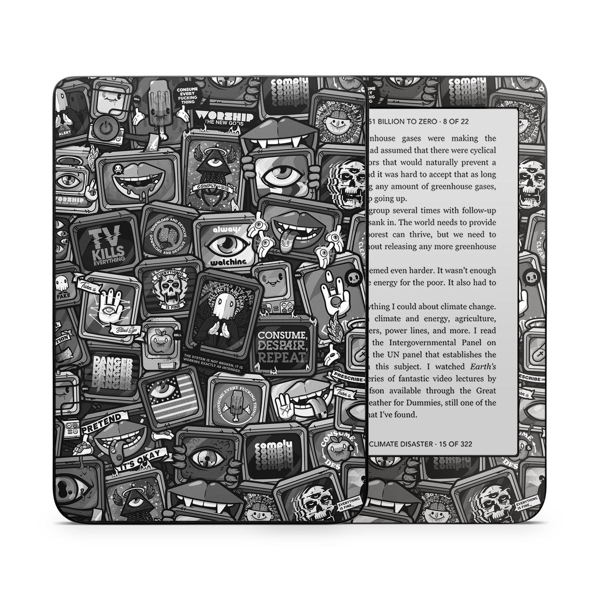 Distraction Tactic B&W - Kobo Clara 2E Skin