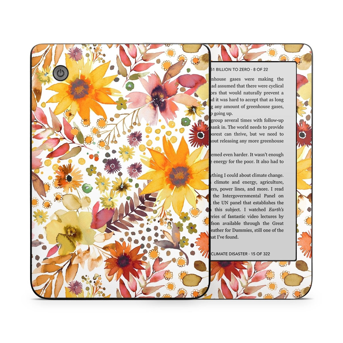 Summer Watercolor Sunflowers - Kobo Clara 2E Skin