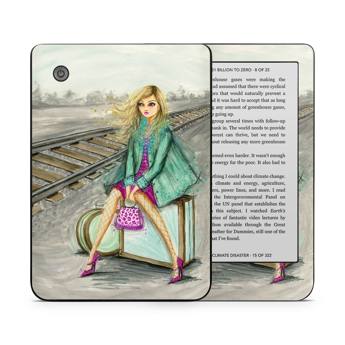 Lulu Waiting by the Train Tracks - Kobo Clara 2E Skin