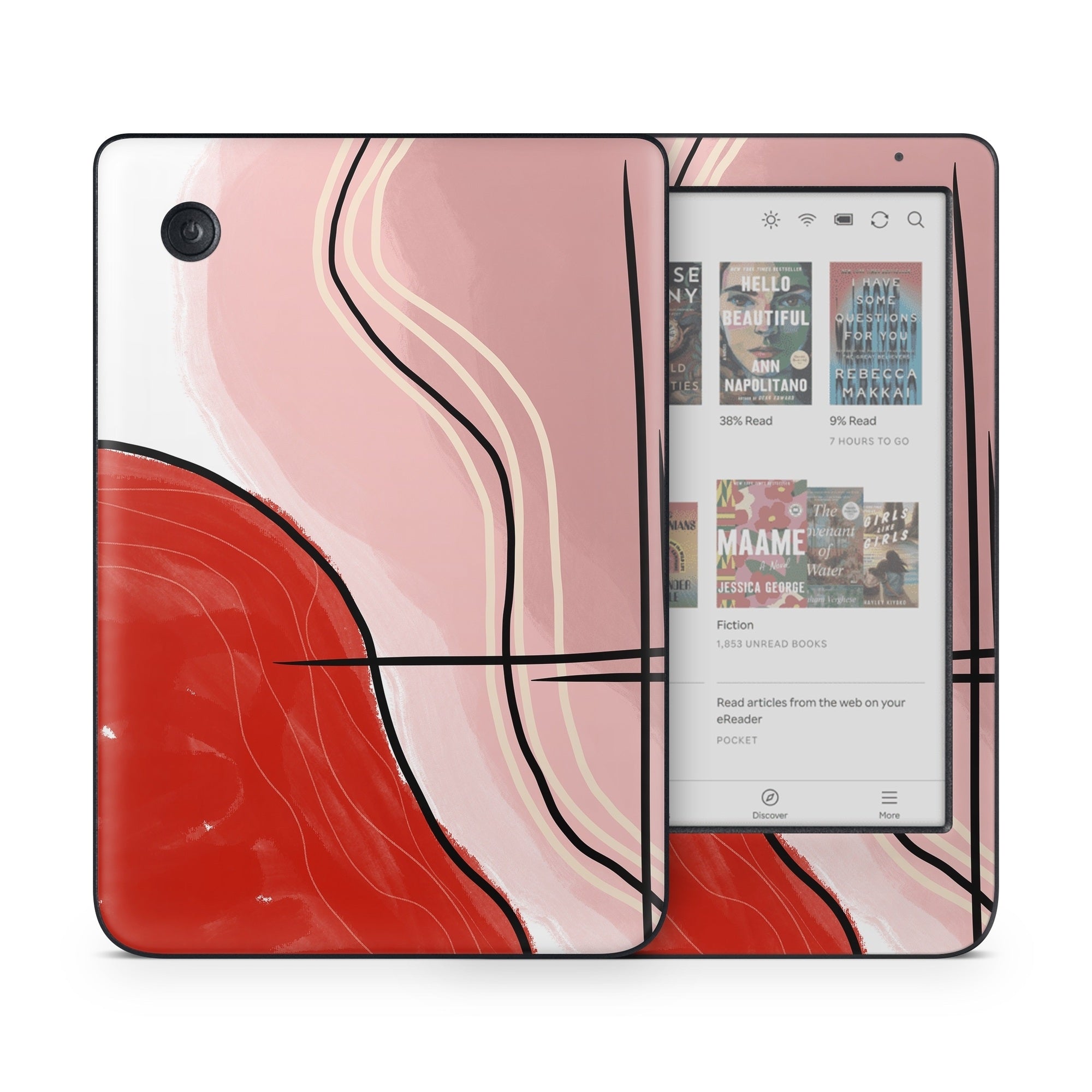 Abstract Red - Kobo Clara Colour Skin