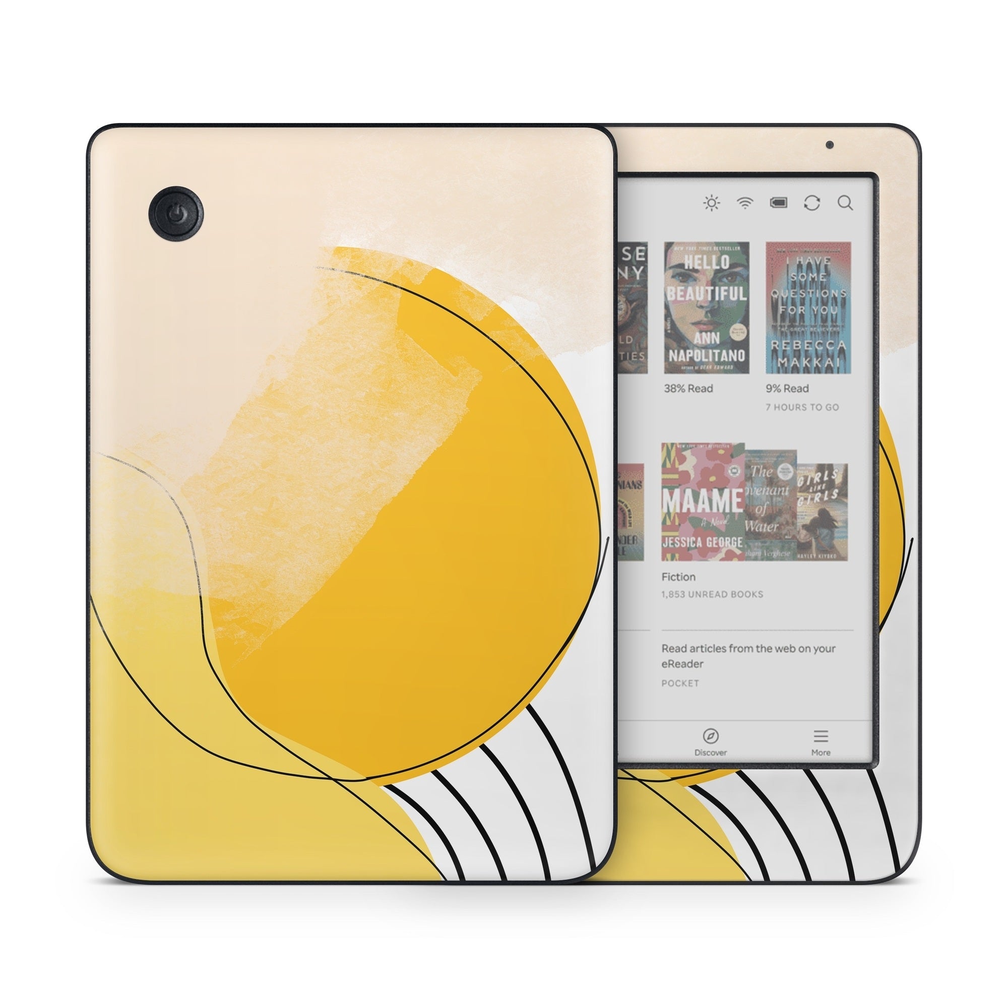 Abstract Yellow - Kobo Clara Colour Skin