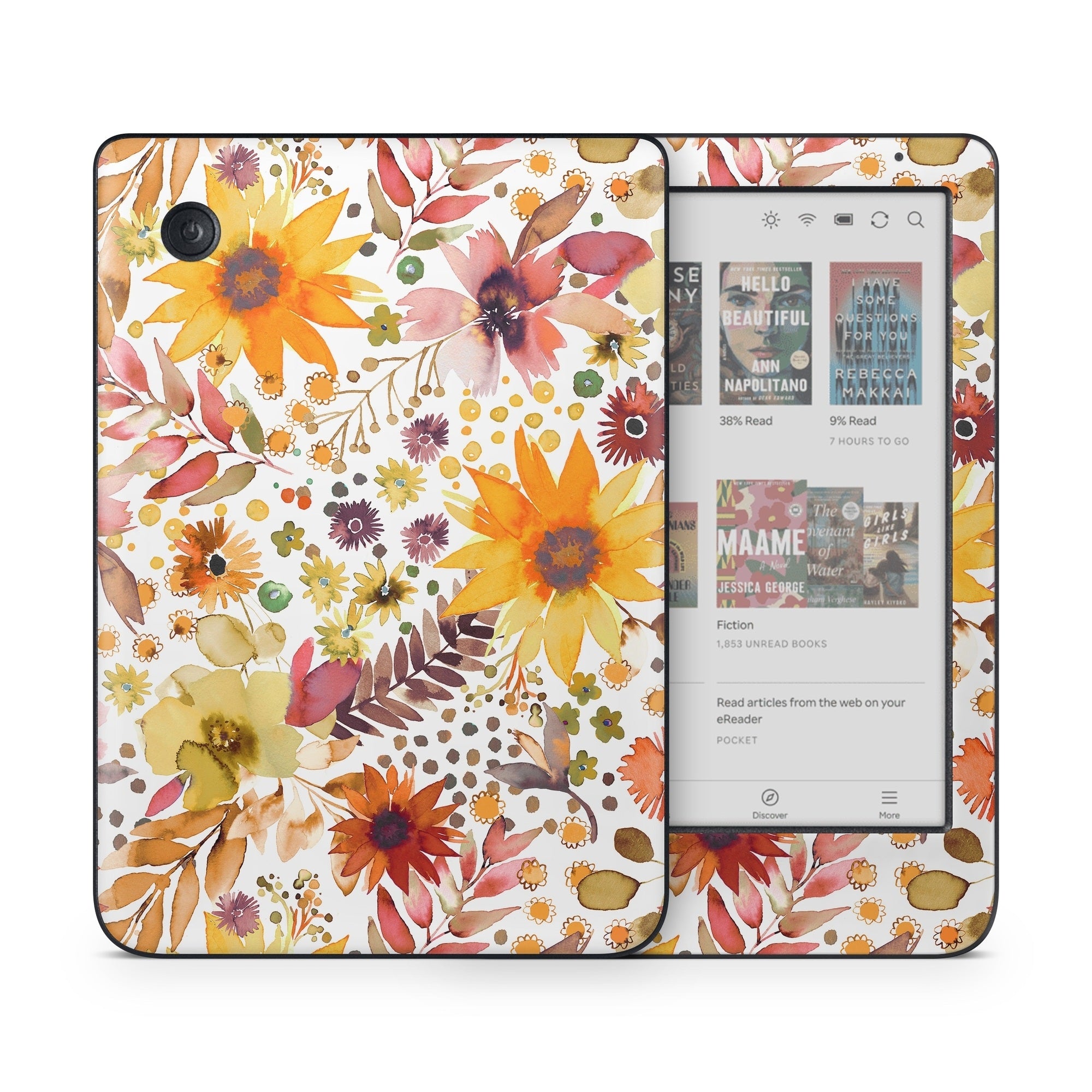 Summer Watercolor Sunflowers - Kobo Clara Colour Skin