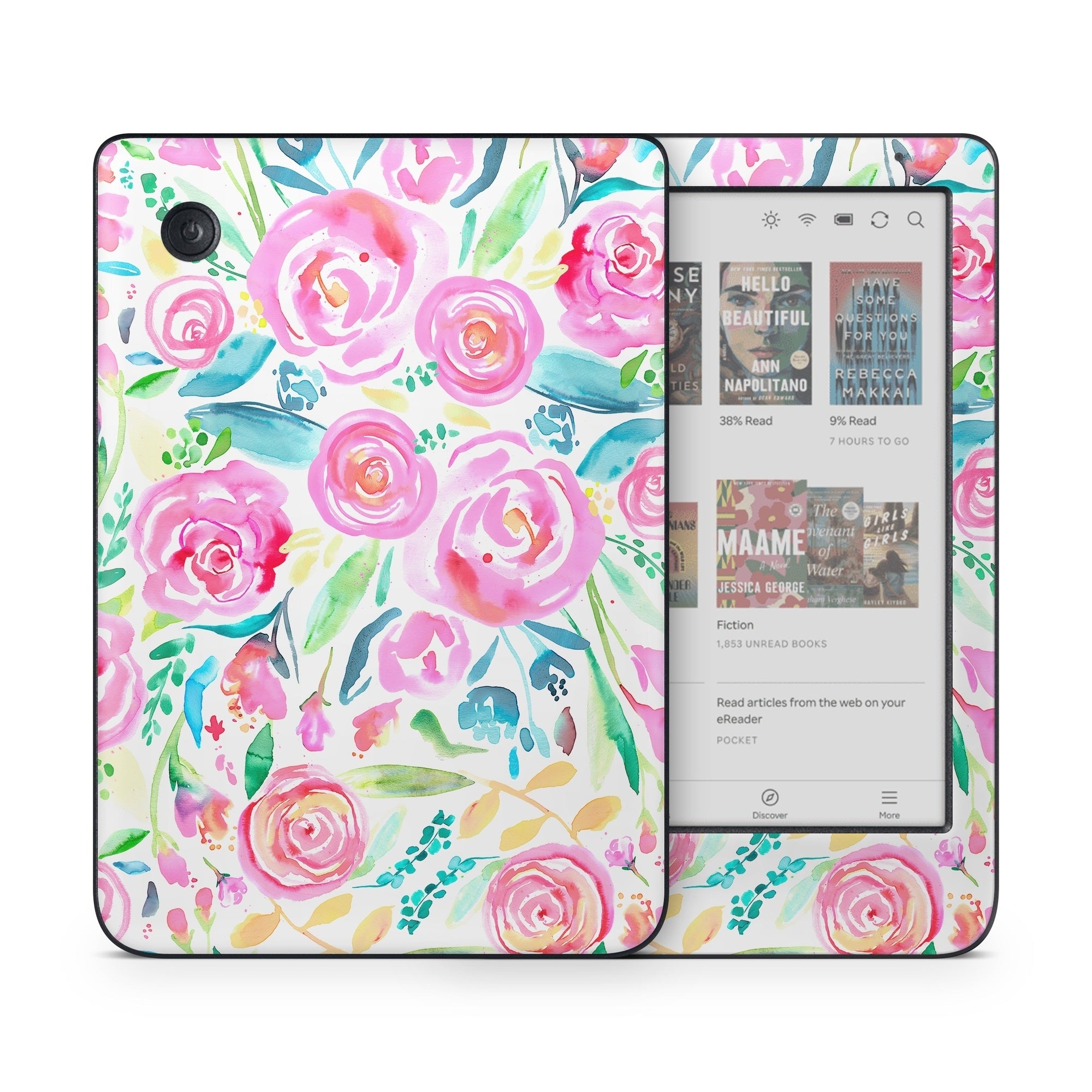 Watercolor Roses - Kobo Clara Colour Skin