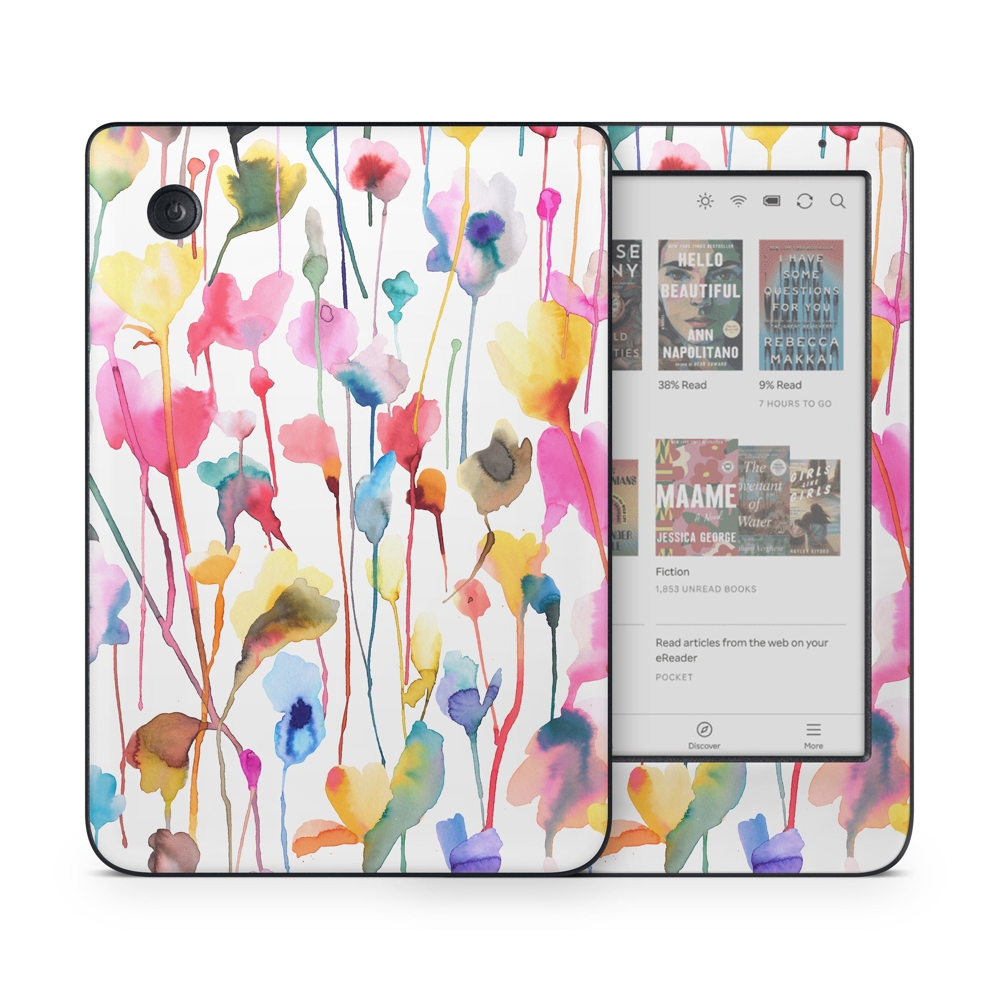 Watercolor Wild Flowers - Kobo Clara Colour Skin