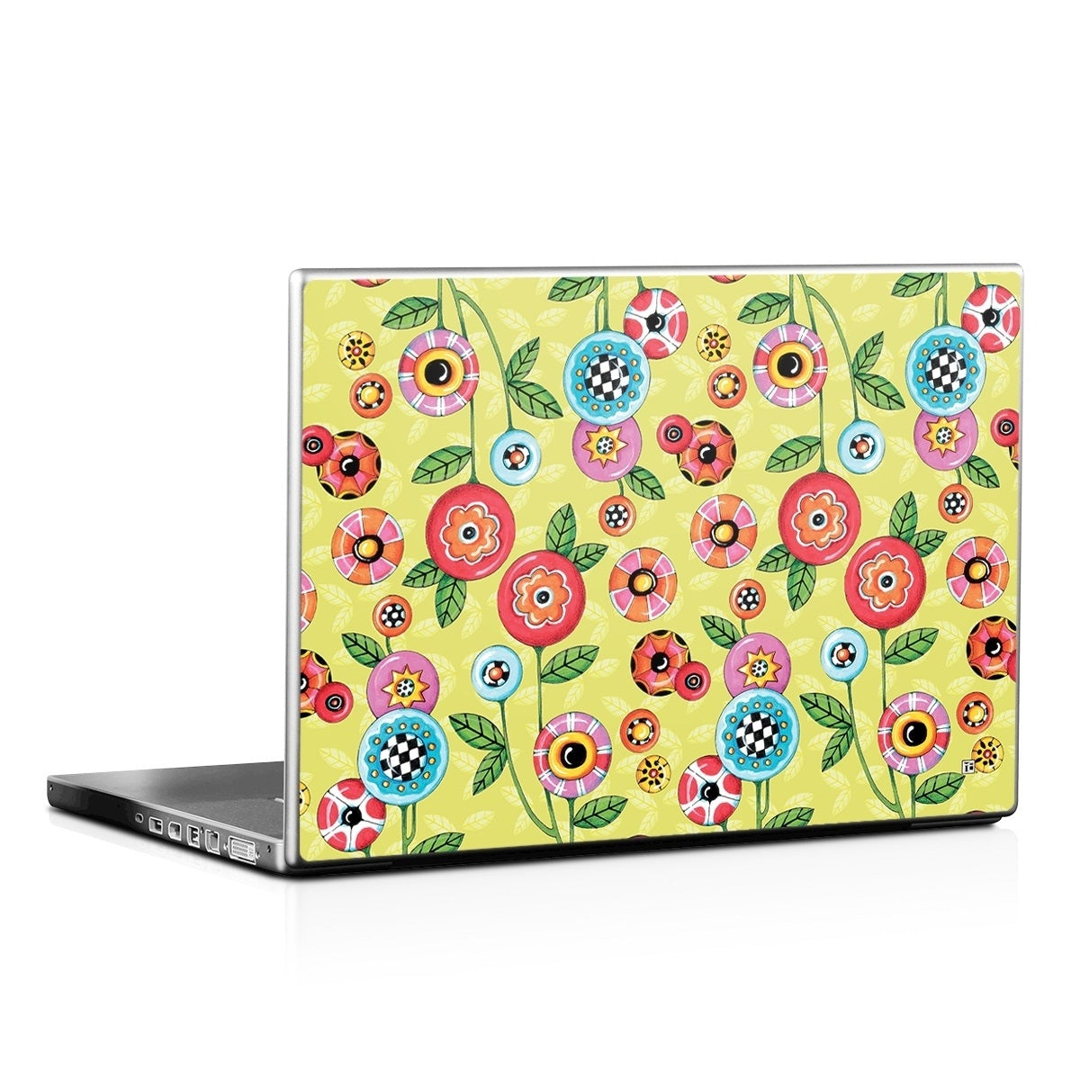 Button Flowers - Laptop Lid Skin