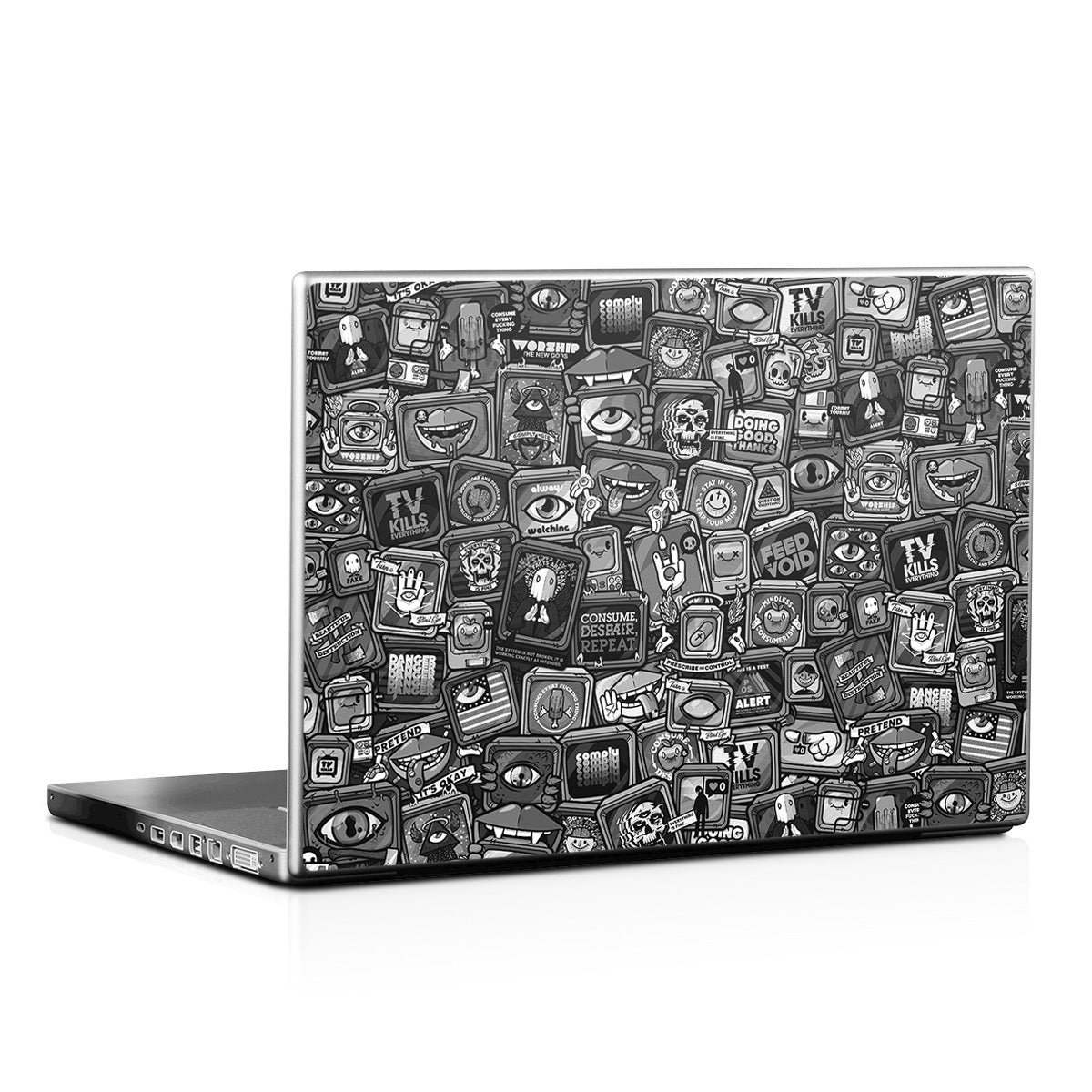 Distraction Tactic B&W - Laptop Lid Skin