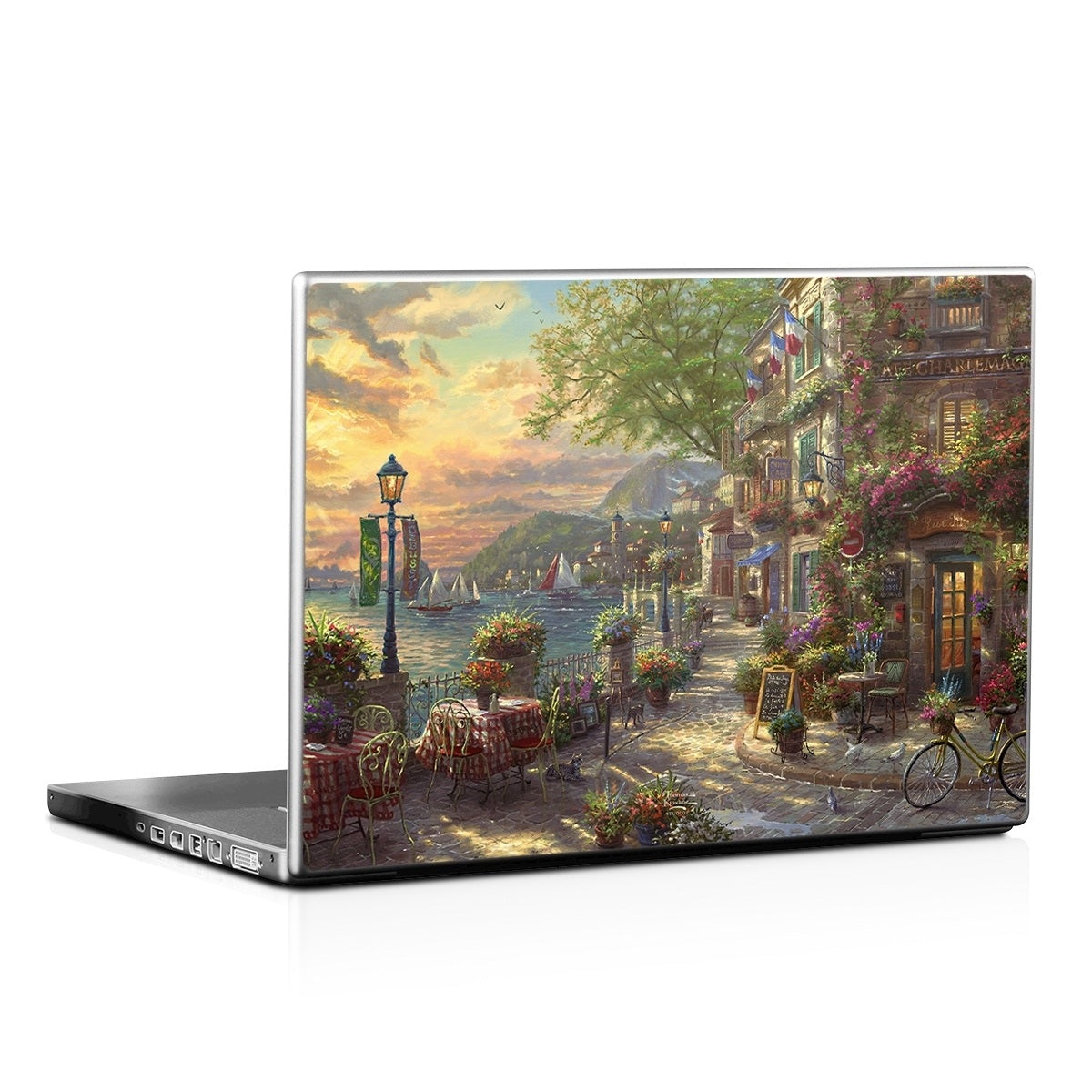 French Riviera Cafe - Laptop Lid Skin