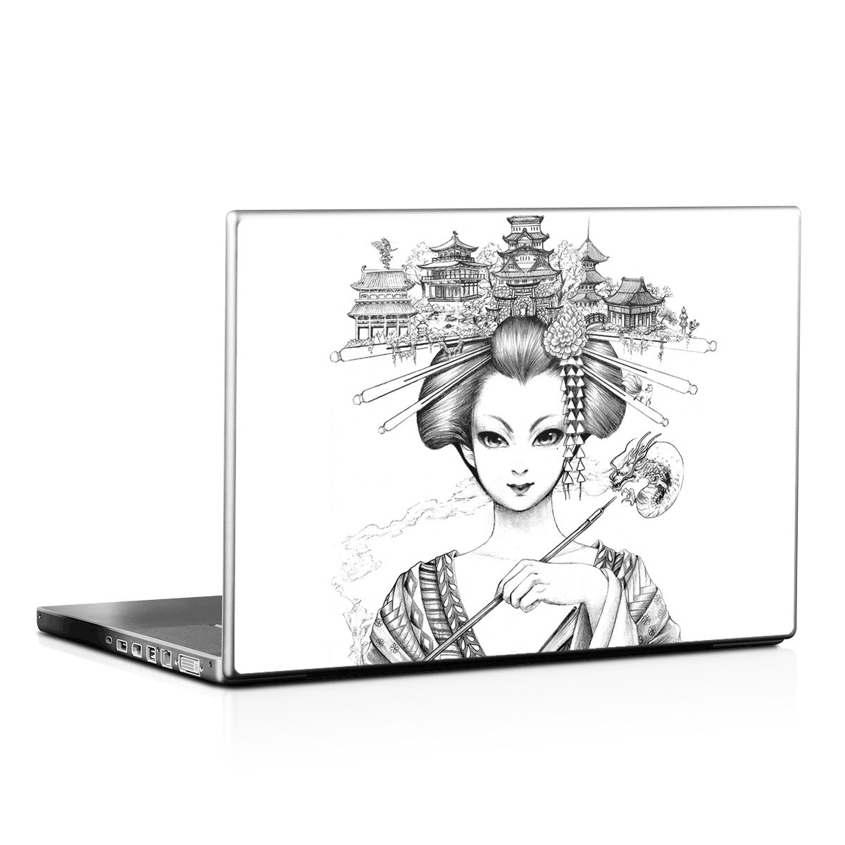 Geisha Sketch - Laptop Lid Skin