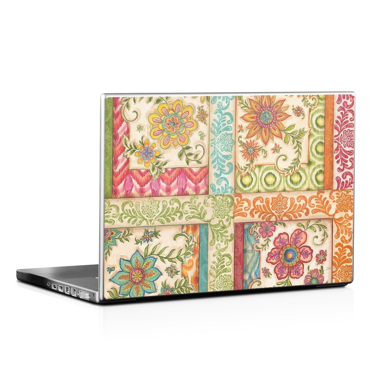 Ikat Floral - Laptop Lid Skin