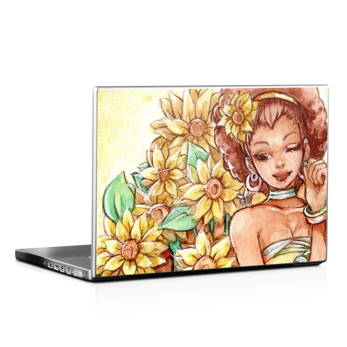 Lady Sunflower - Laptop Lid Skin