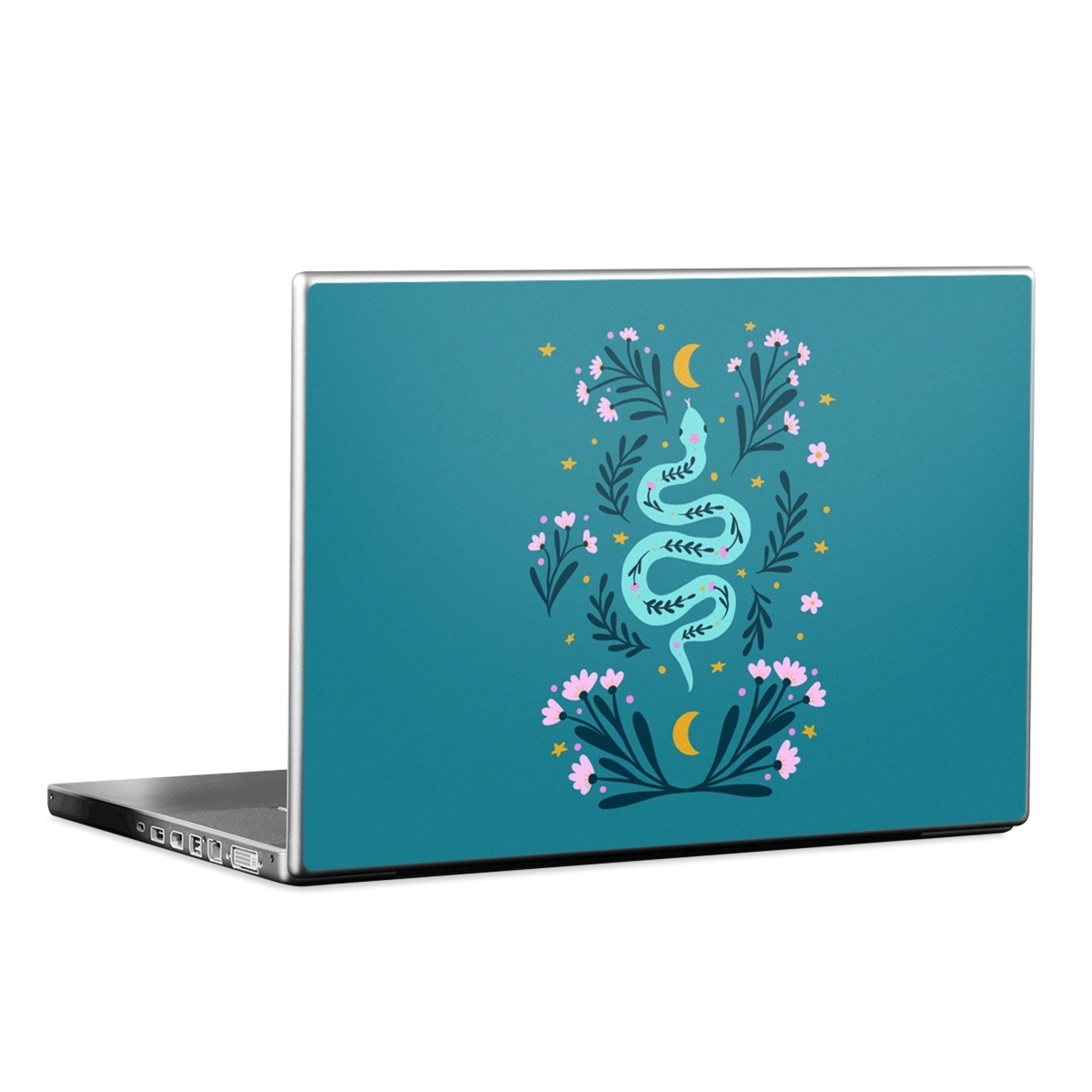 Snake and Flowers - Laptop Lid Skin