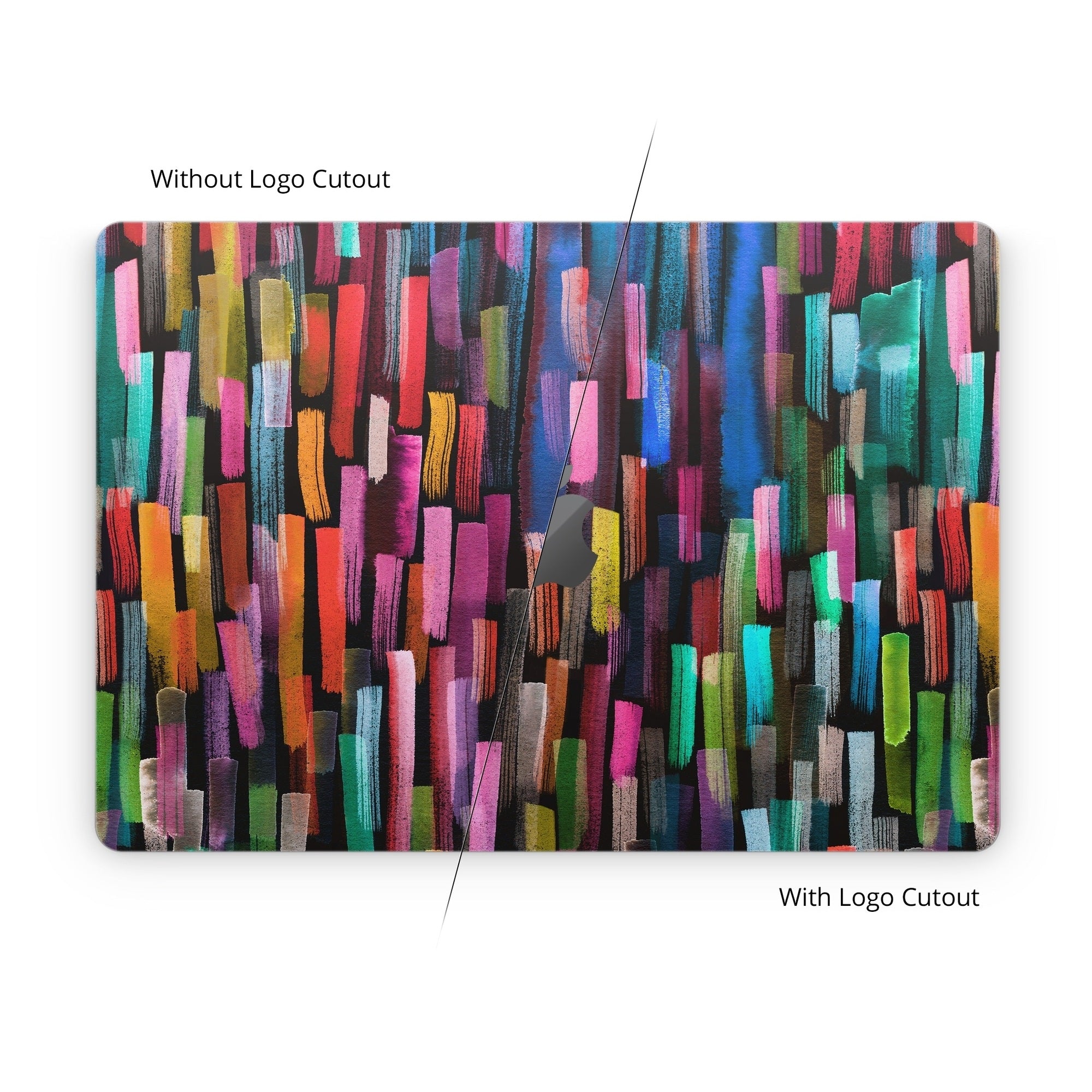 Colorful Brushstrokes Black - Apple MacBook Skin