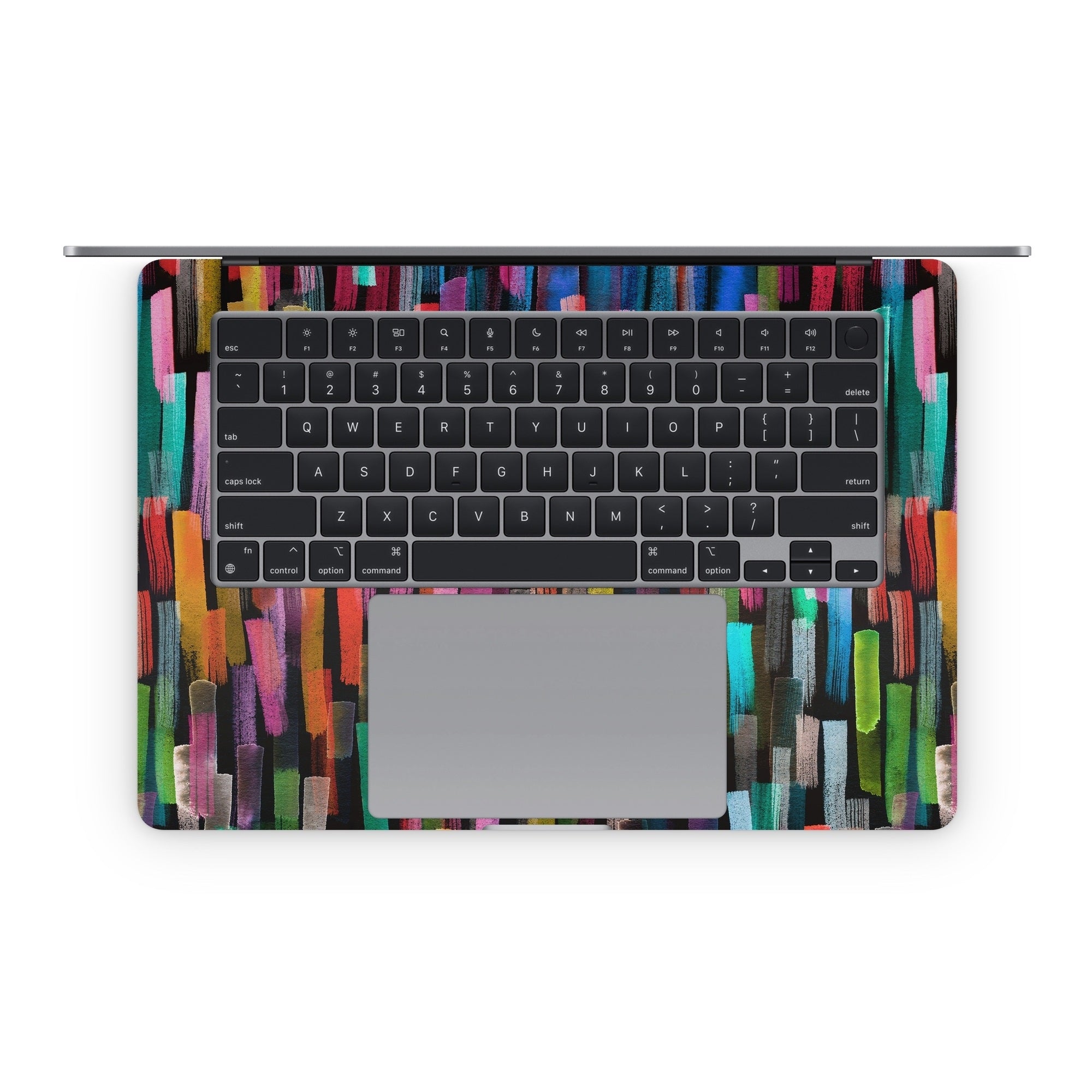 Colorful Brushstrokes Black - Apple MacBook Skin