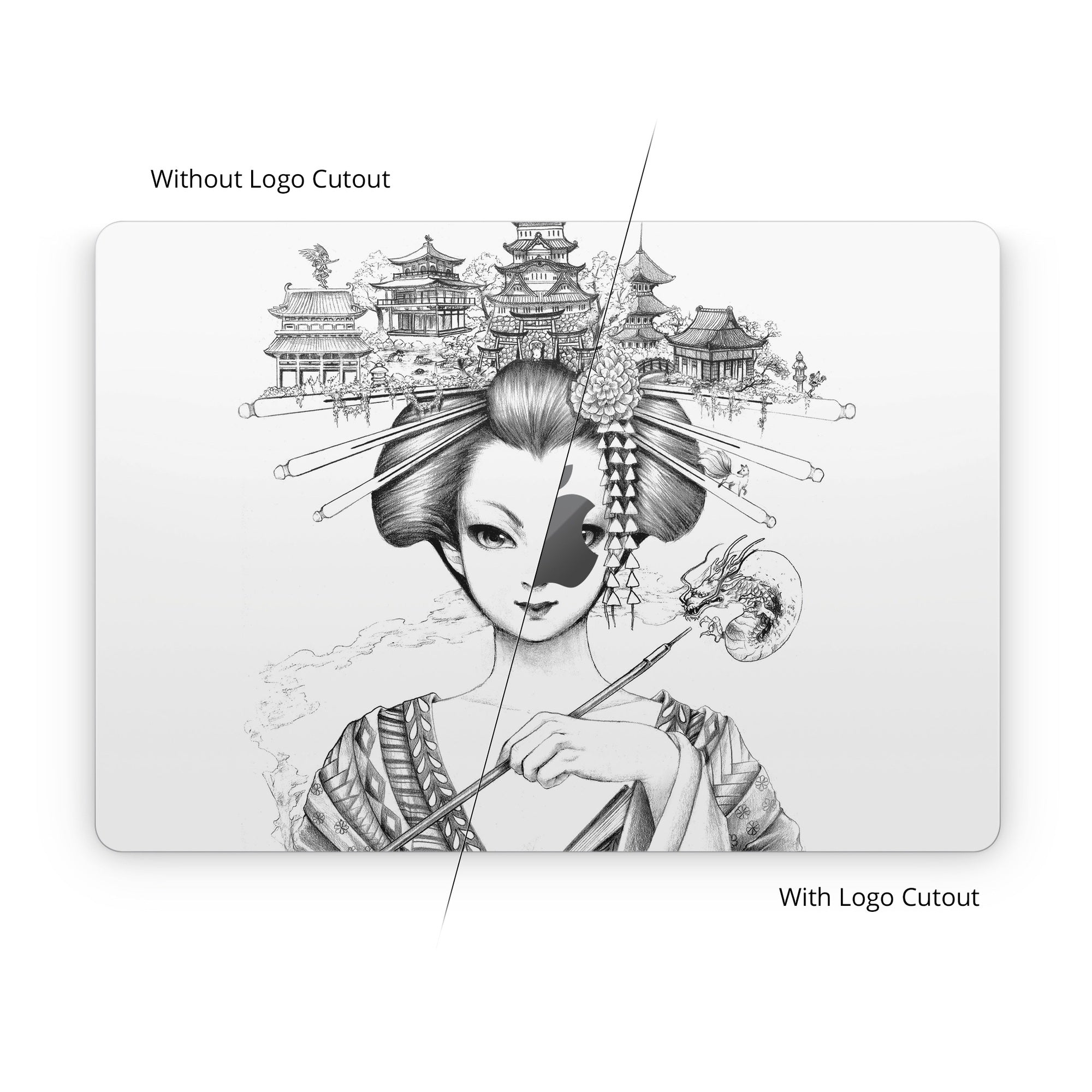 Geisha Sketch - Apple MacBook Skin