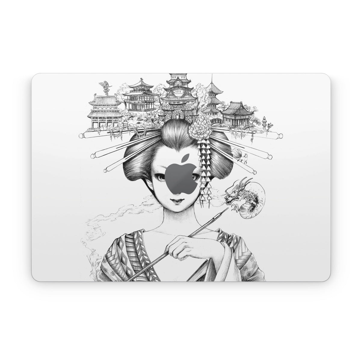 Geisha Sketch - Apple MacBook Skin