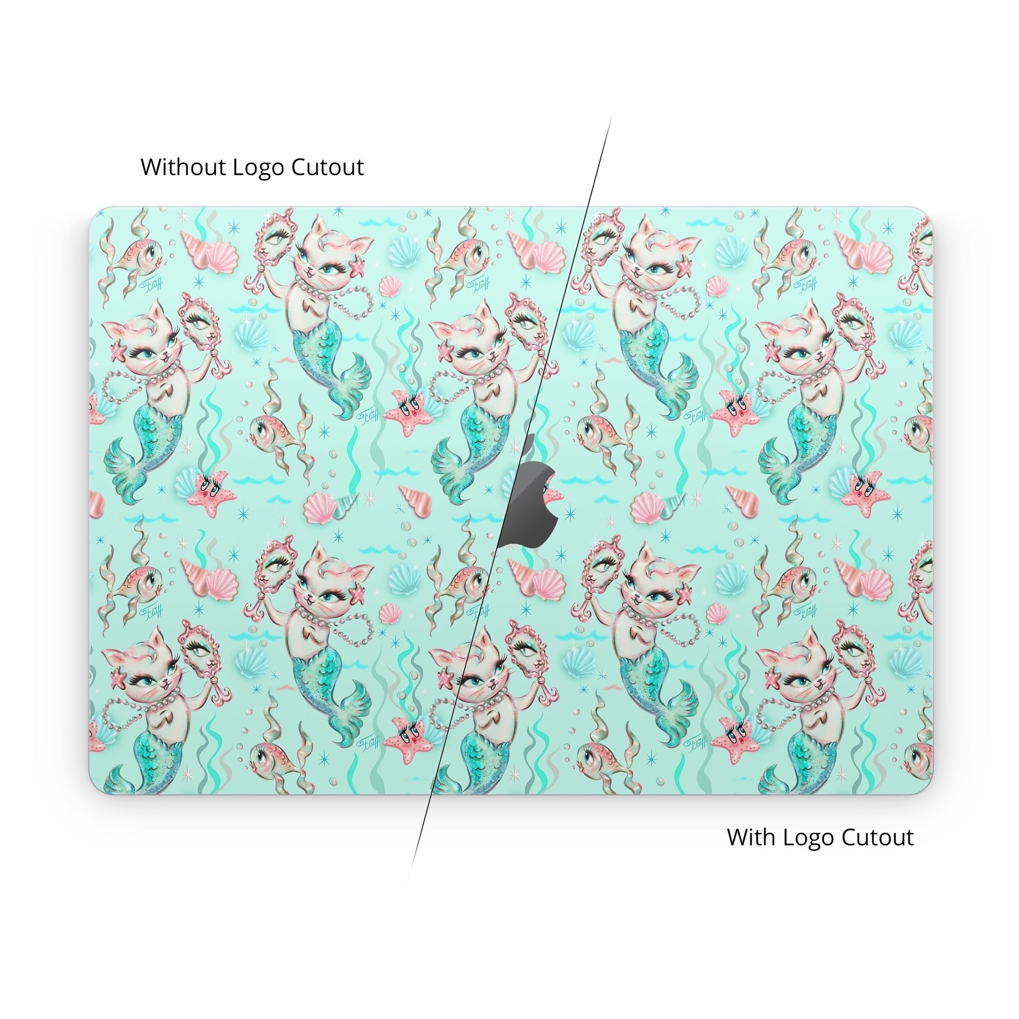 Merkittens with Pearls Aqua - Apple MacBook Skin